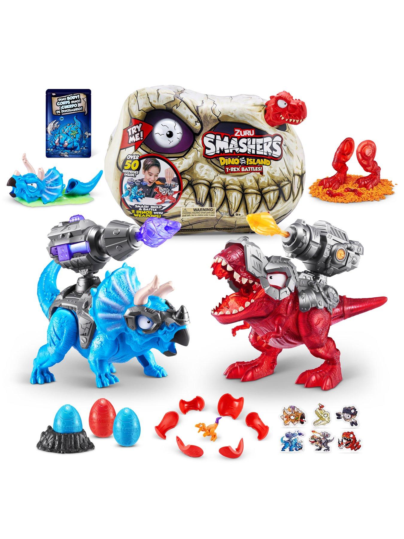 Smasherz Smashers Dino Island T-Rex Battles by ZURU 50+ Surprises Boys  Collectible Dinosaur T-Rex Triceratops Surprise Slime Sand Compounds  Discovery