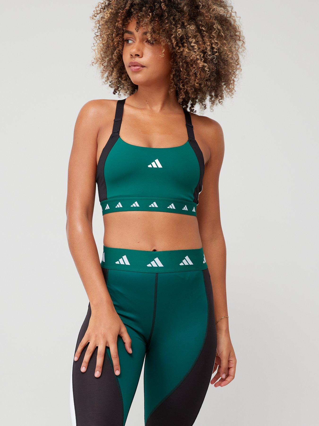 adidas green sports bra