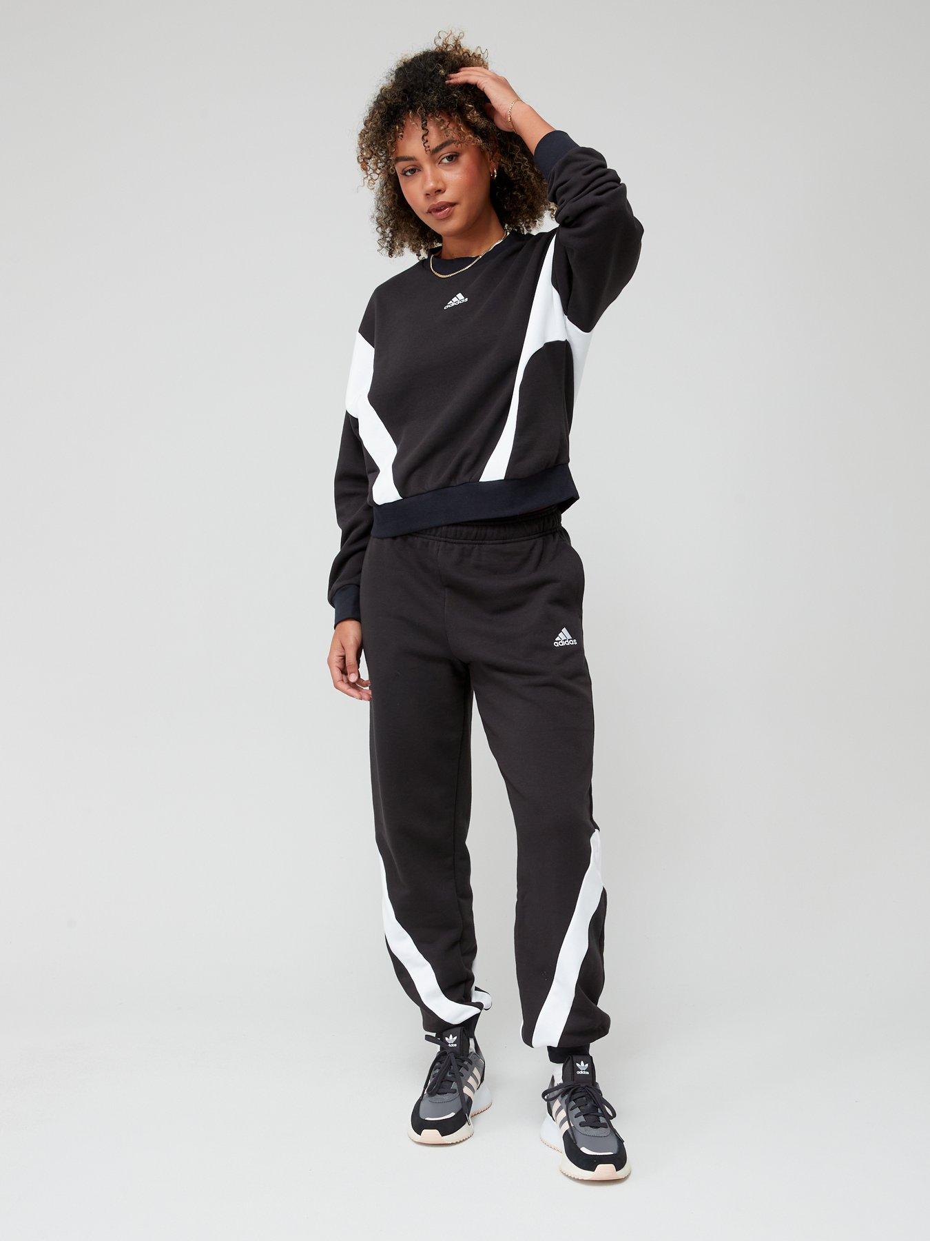 adidas Sportswear Womens Linear Tracksuit - Black/White