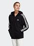 adidas-sportswear-womens-essentials-3-stripe-oversized-full-zip-hoodie-blackwhitefront