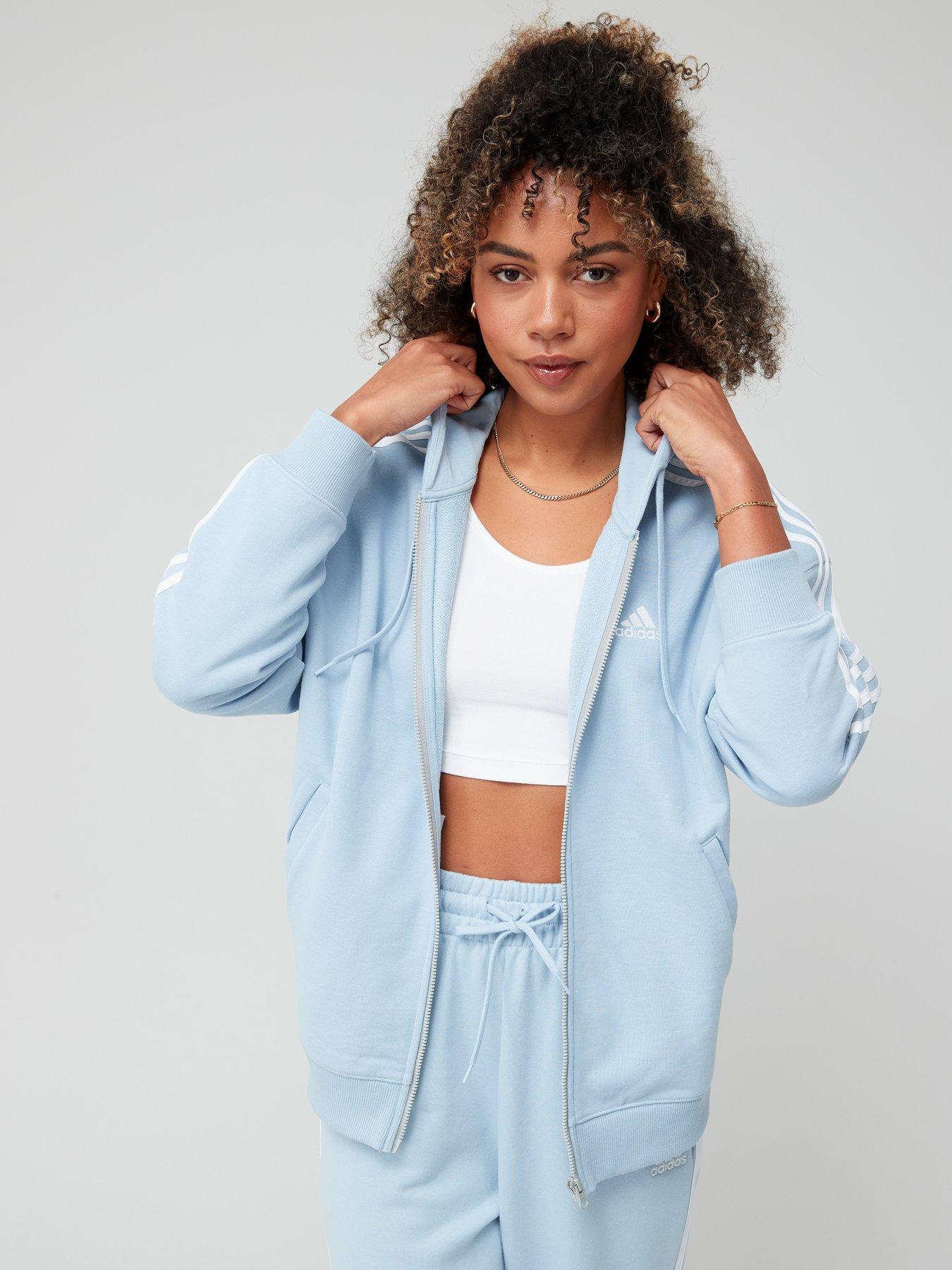 womens light blue adidas hoodie