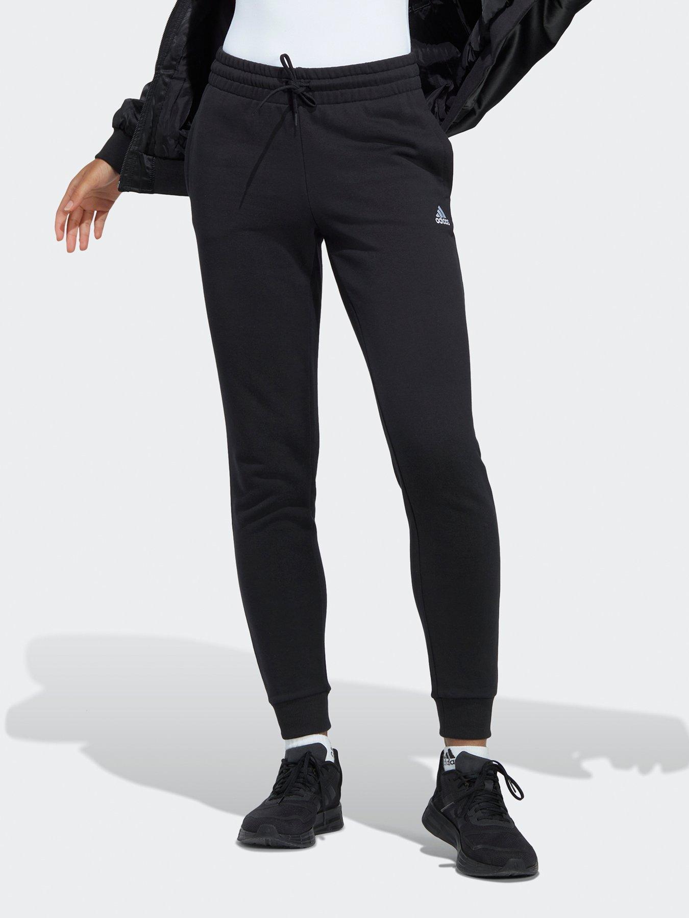 adidas-sportswear-essentials-linear-french-terry-cuffed-joggers-blackwhiteback