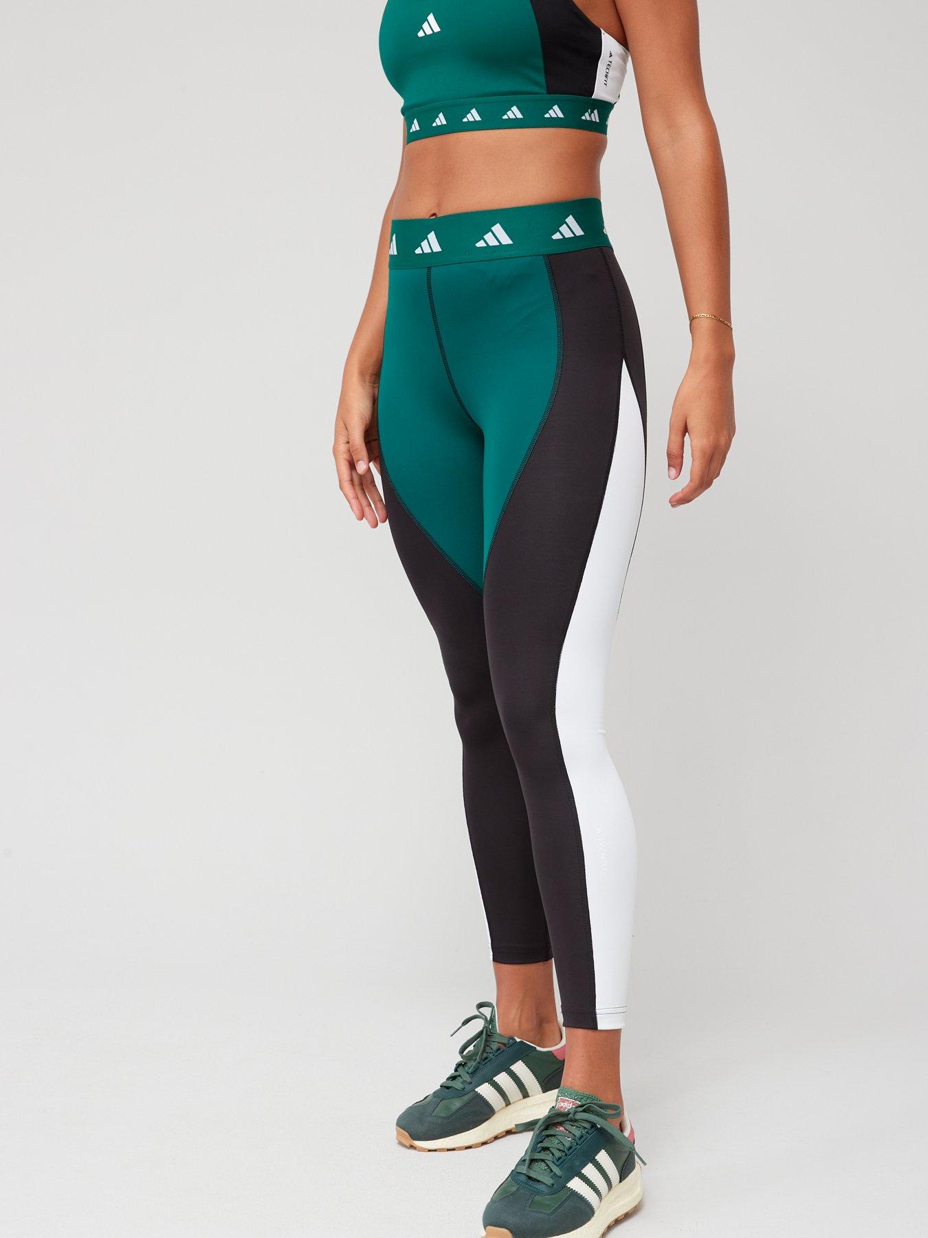 adidas Techfit Printed 7/8 Leggings - Green, Women's Training