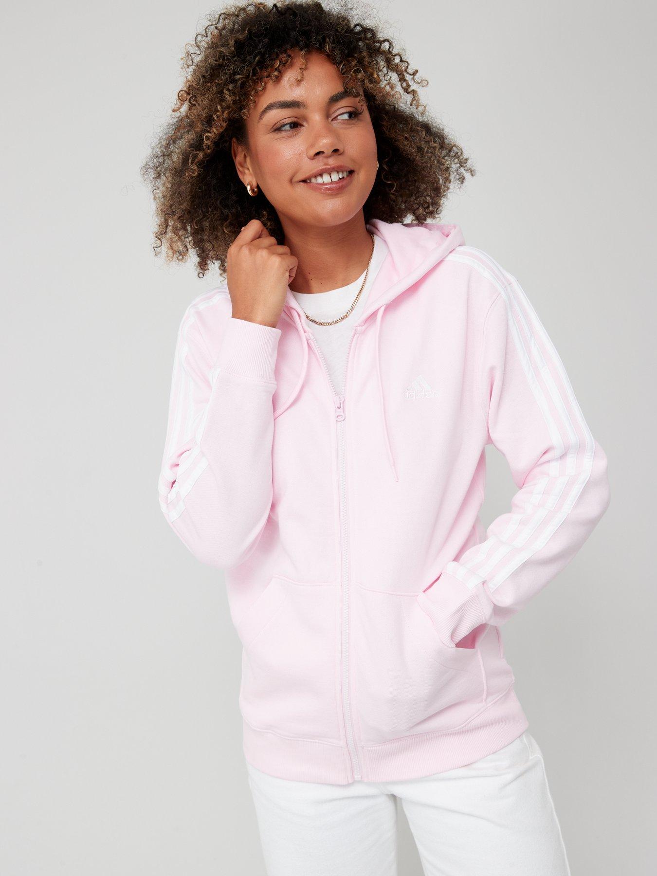 Adidas pink cheap zip hoodie