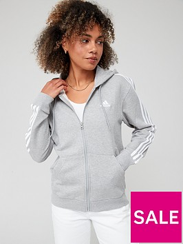adidas-sportswear-essentials-3-stripes-french-terry-regular-full-zip-hoodie-grey