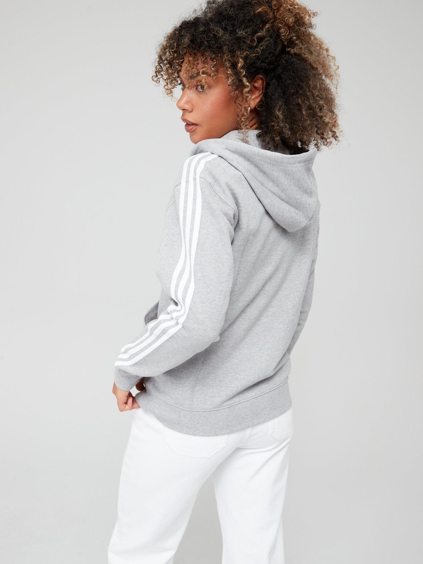 Image 2 of 6 of adidas Sportswear Essentials 3-Stripes French Terry Regular Full-Zip Hoodie - Grey
