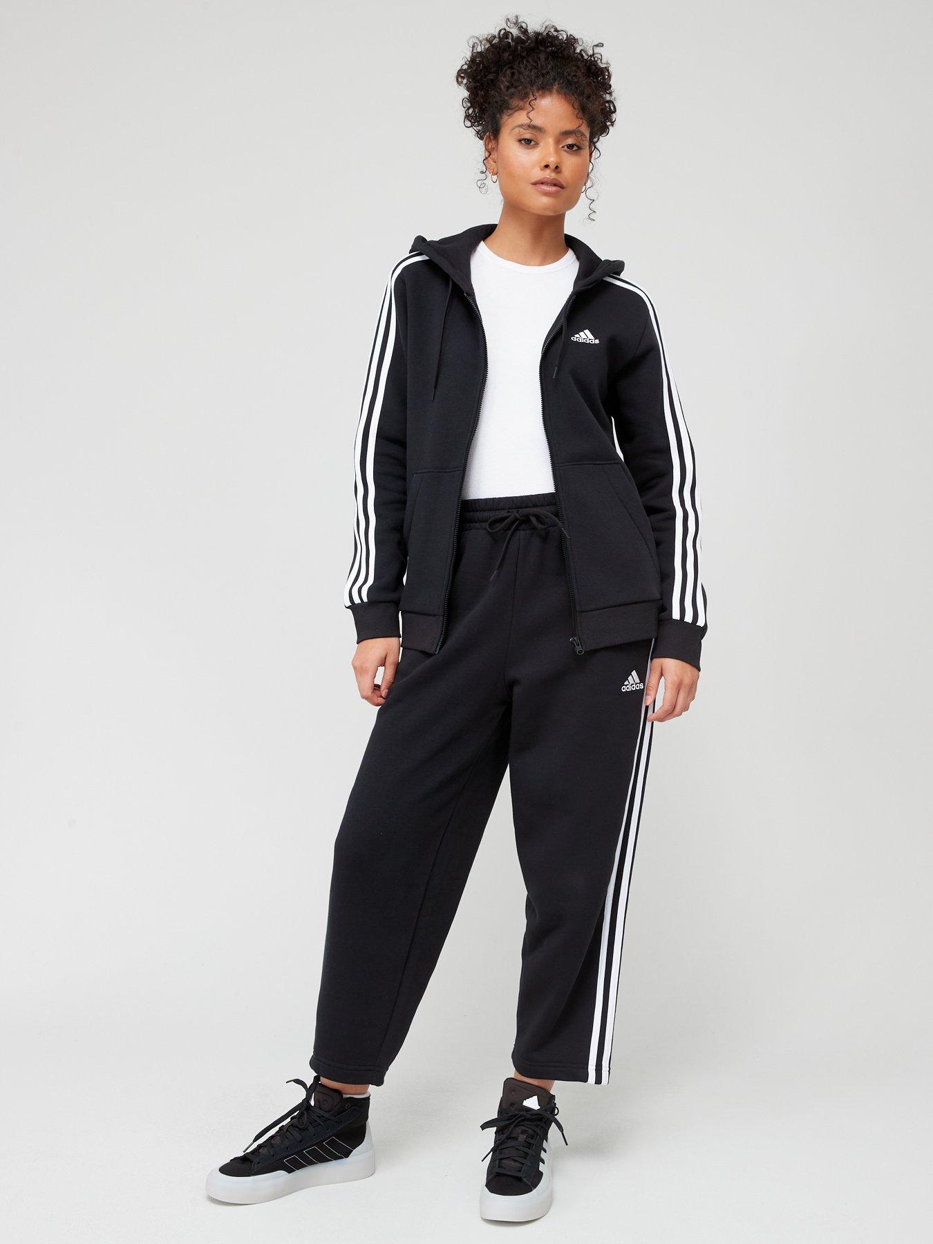 adidas-sportswear-womens-3-stripe-full-zip-hoodie-blackwhiteback