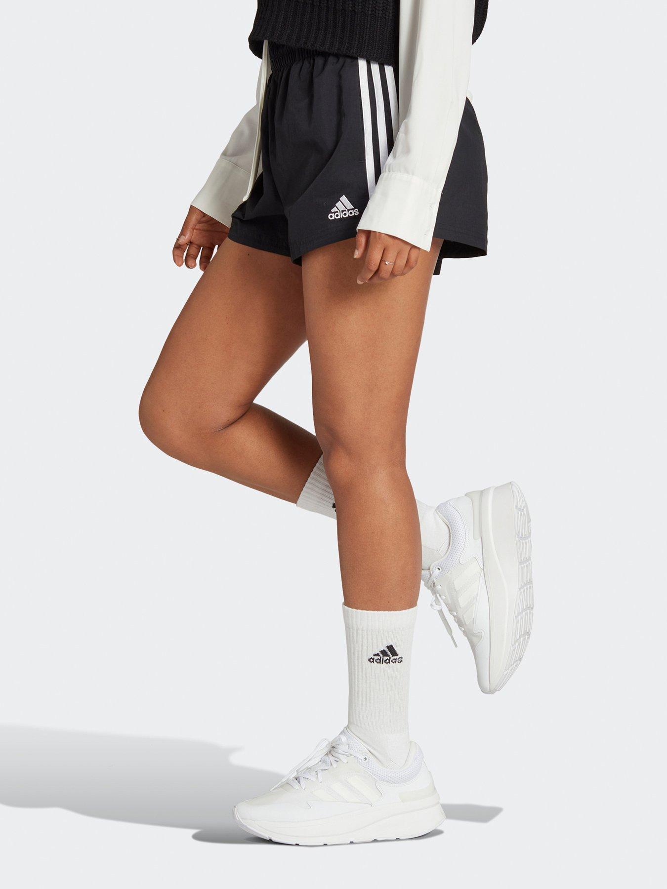 Adidas three best sale stripes shorts womens