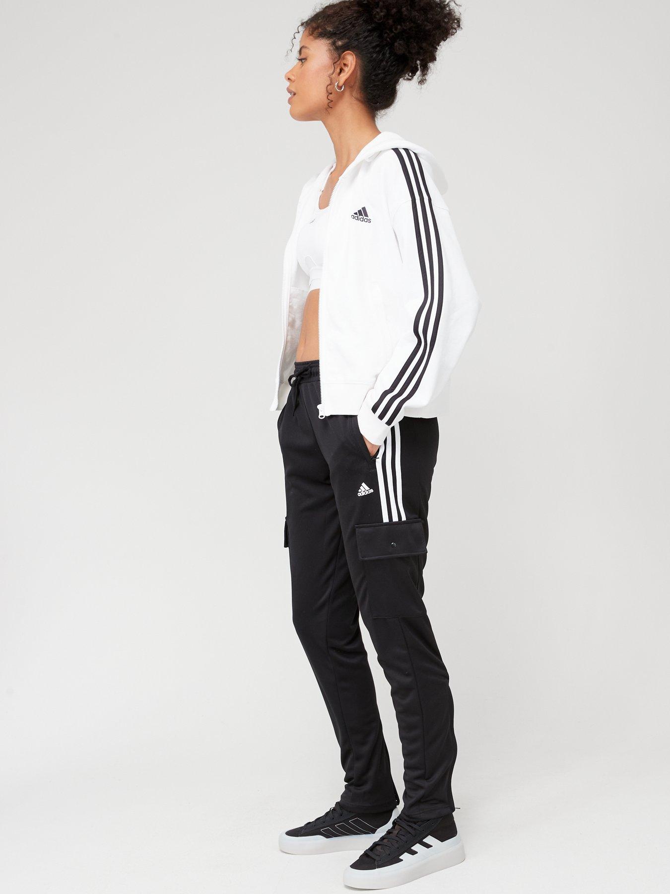 adidas-sportswear-essentials-3-stripes-french-terry-bomber-full-zip-hoodie-whiteblackdetail