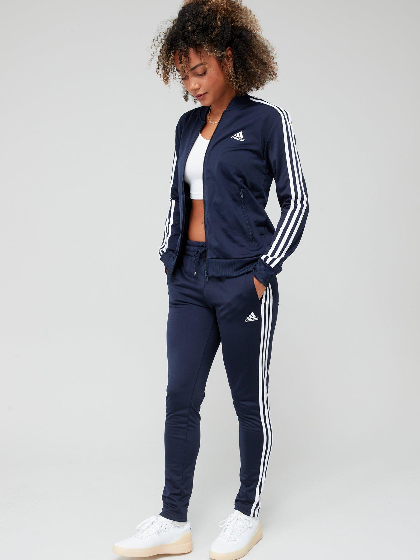 Blue adidas tracksuit womens best sale