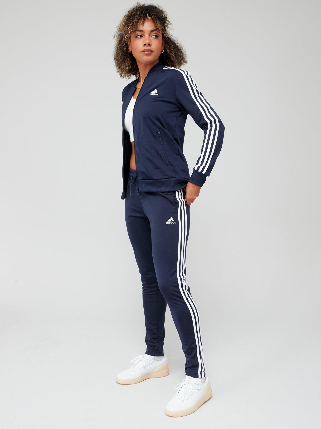 Adidas navy blue tracksuit best sale