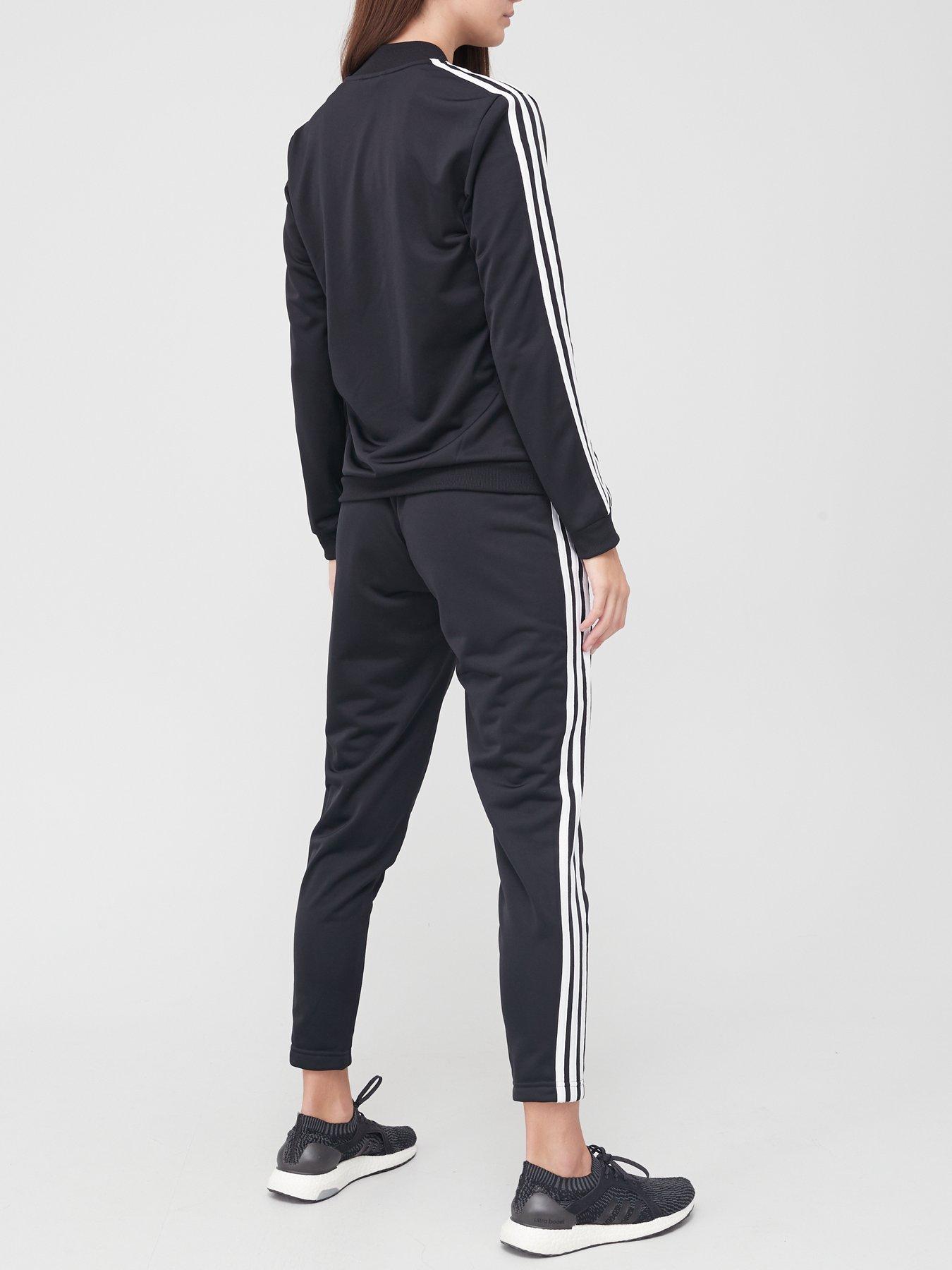 Image 2 of 3 of adidas Sportswear Womens 3 Stripe Tracksuit - Black/White
