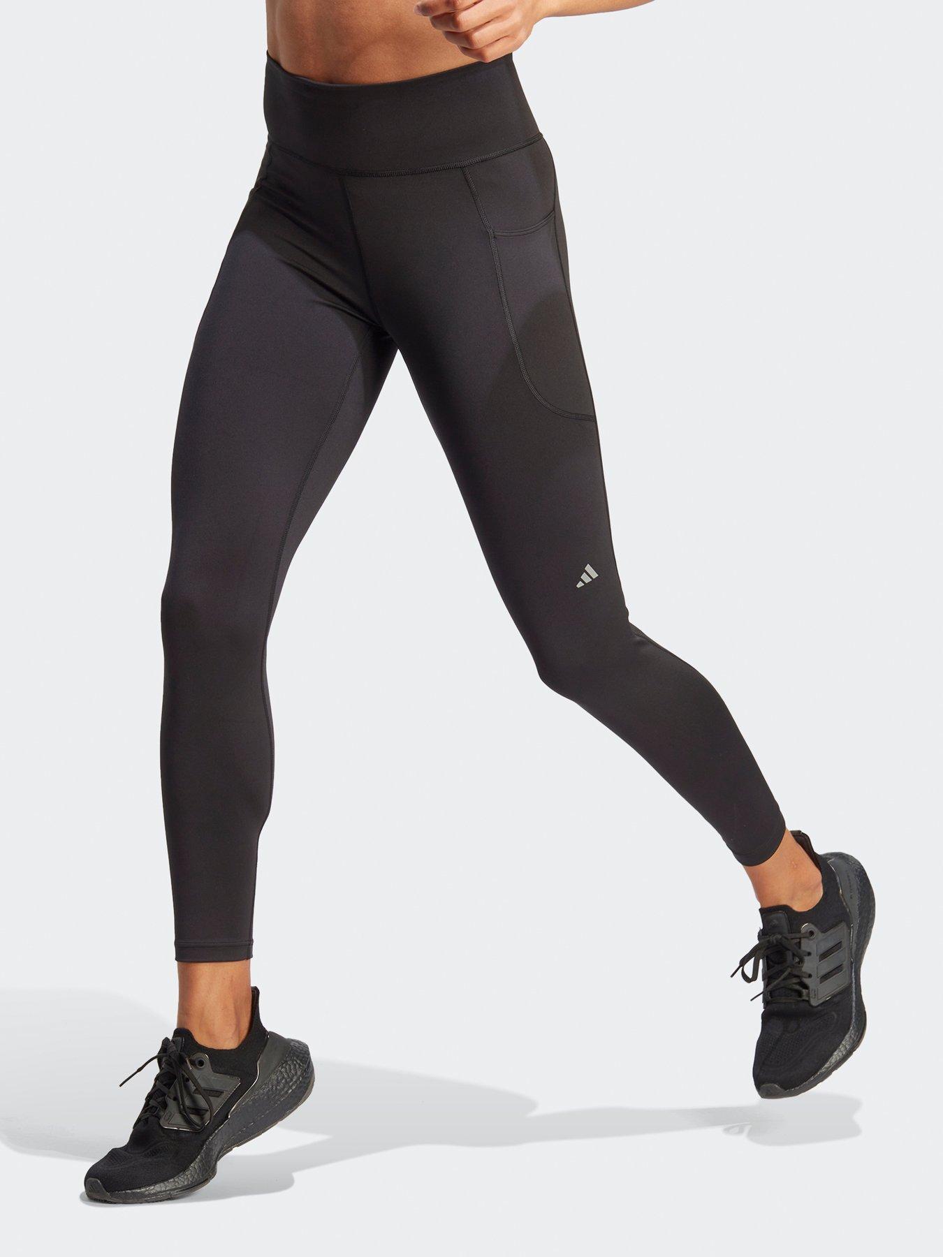 Adidas Climalite Black High Rise Leggings Mesh Panel Women's Size Large  Athletic