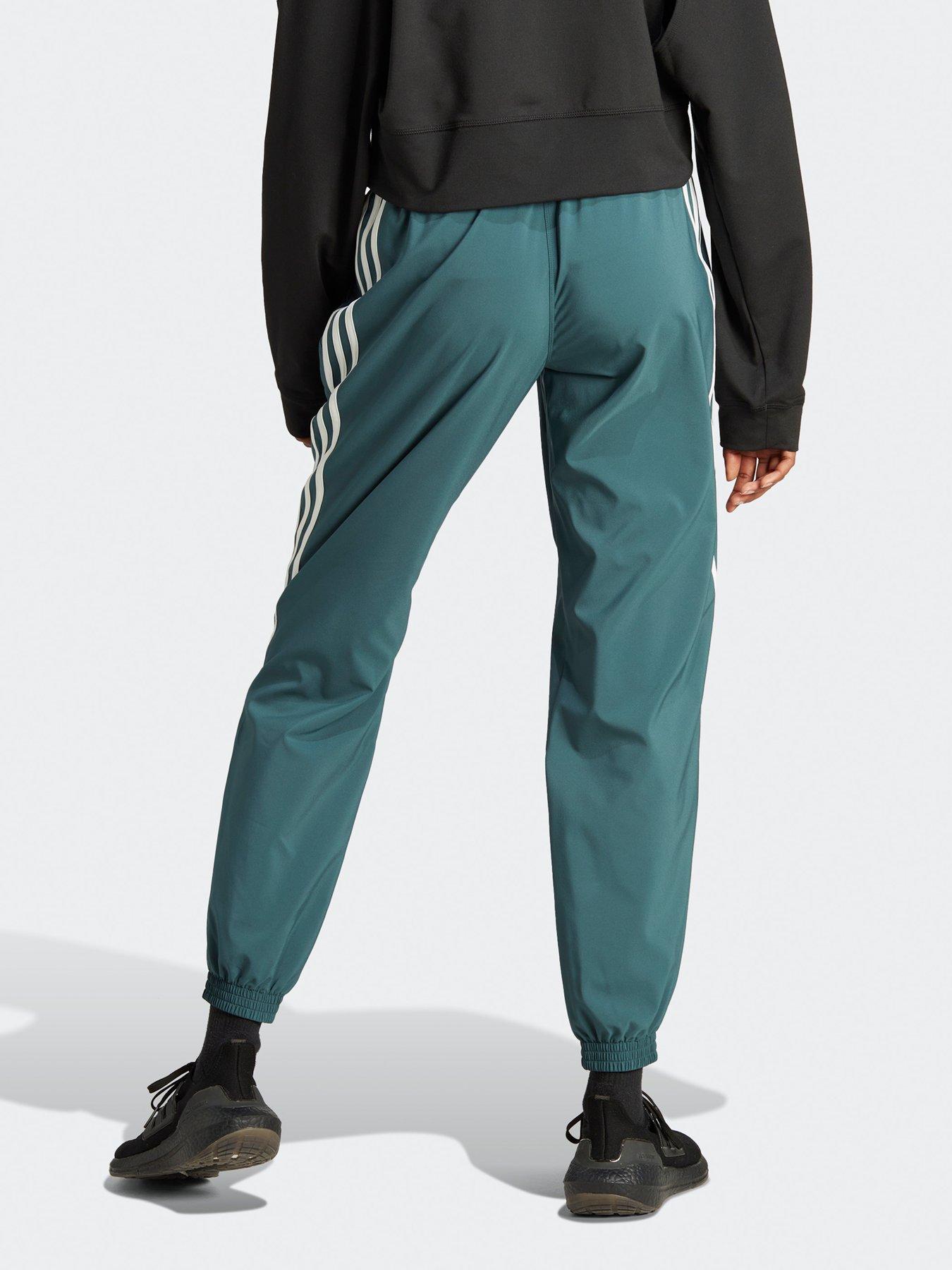 adidas-performance-trainnbspicons-3-stripes-woven-joggers-greenstillFront