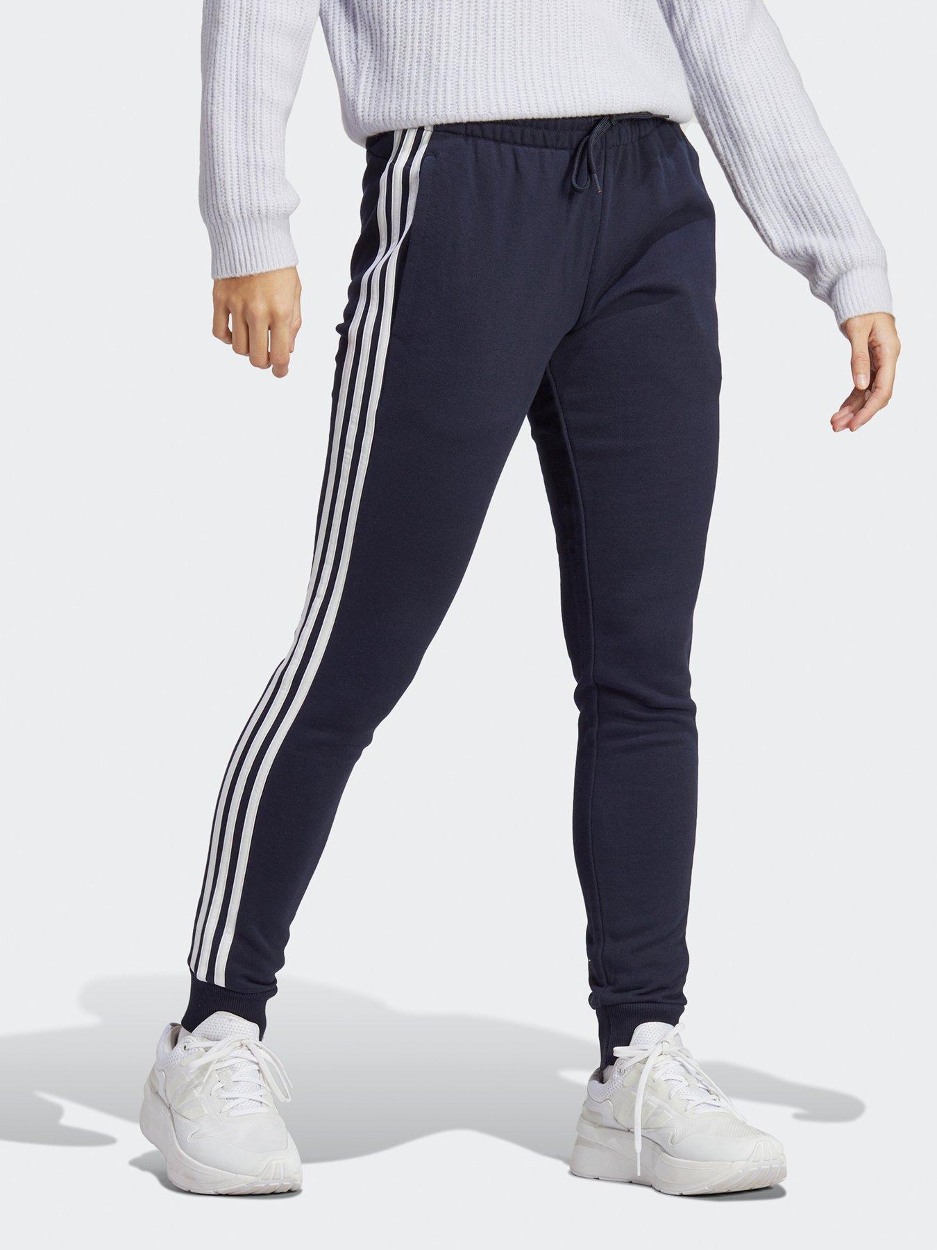 Essentials 3 stripes French Terry Cuffed Joggers Navy