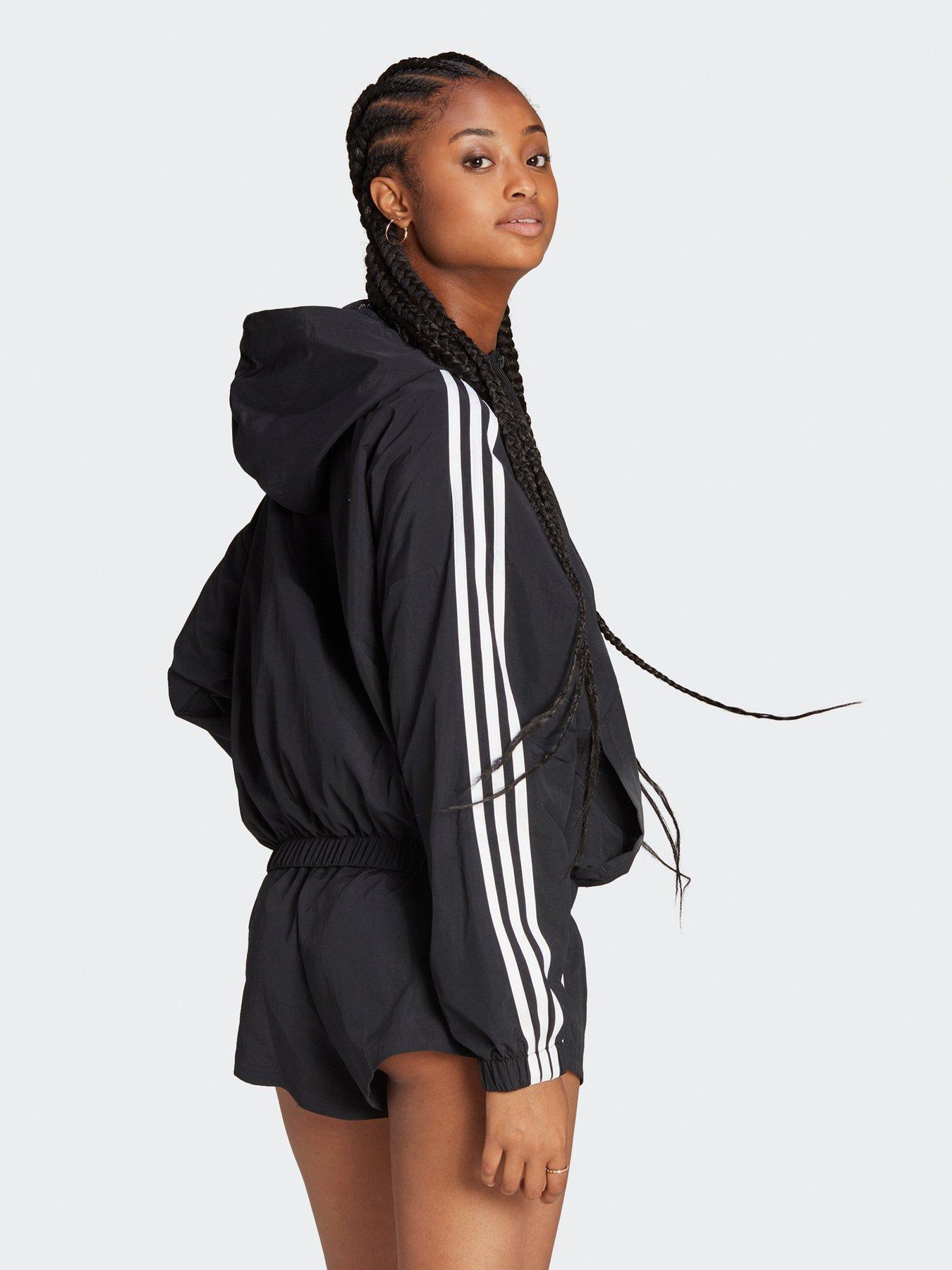 adidas-sportswear-womens-3-stripe-windbreaker-blackwhitestillFront