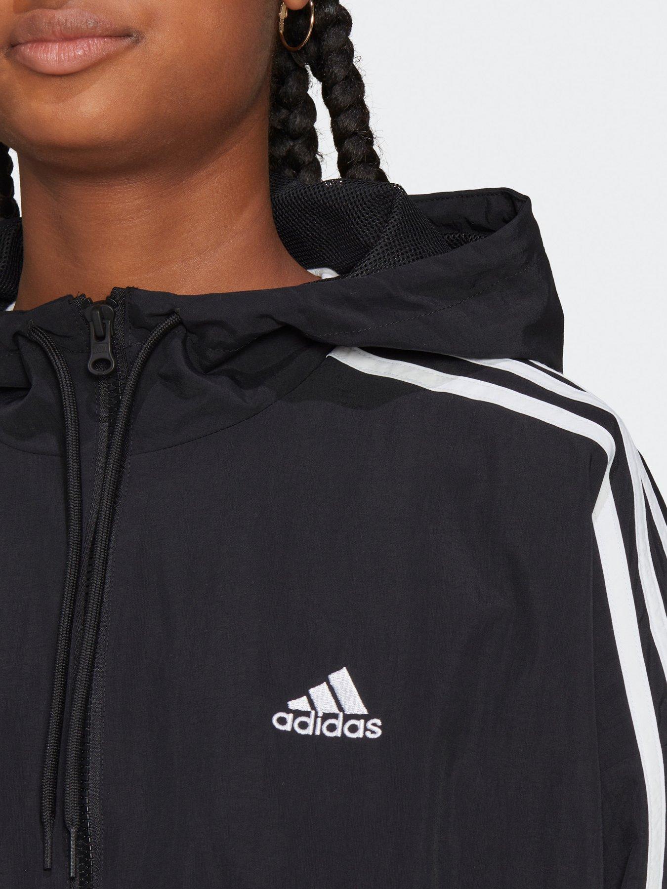 adidas-sportswear-womens-3-stripe-windbreaker-blackwhiteoutfit