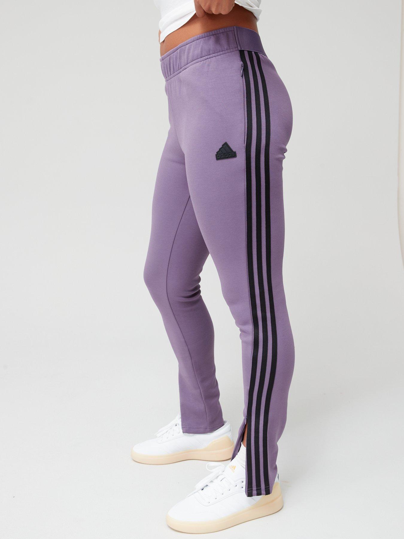 Purple adidas tracksuit store bottoms