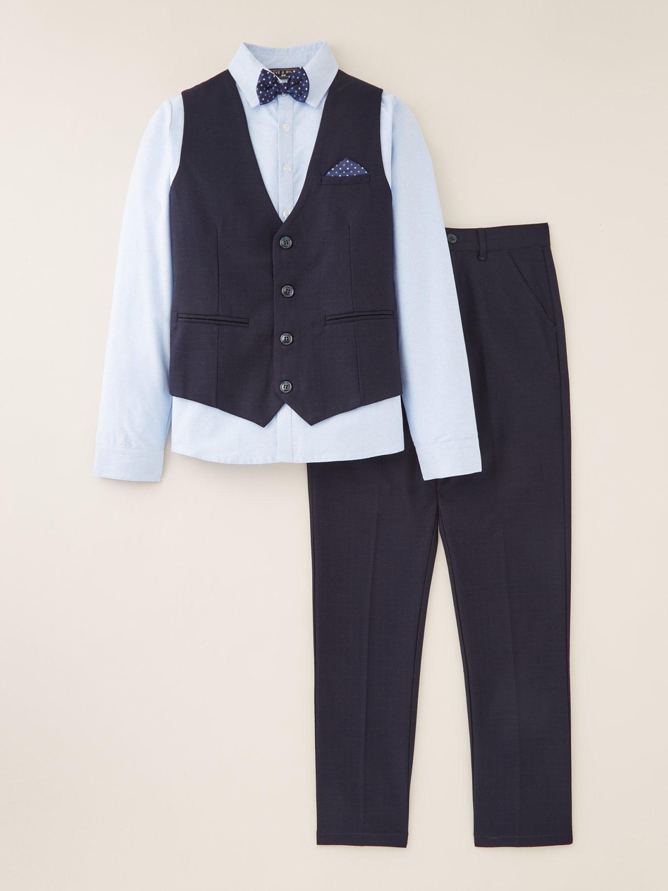 Eve and Milo Children's Trouser, Waistcoat and Shirt Suit - Navy