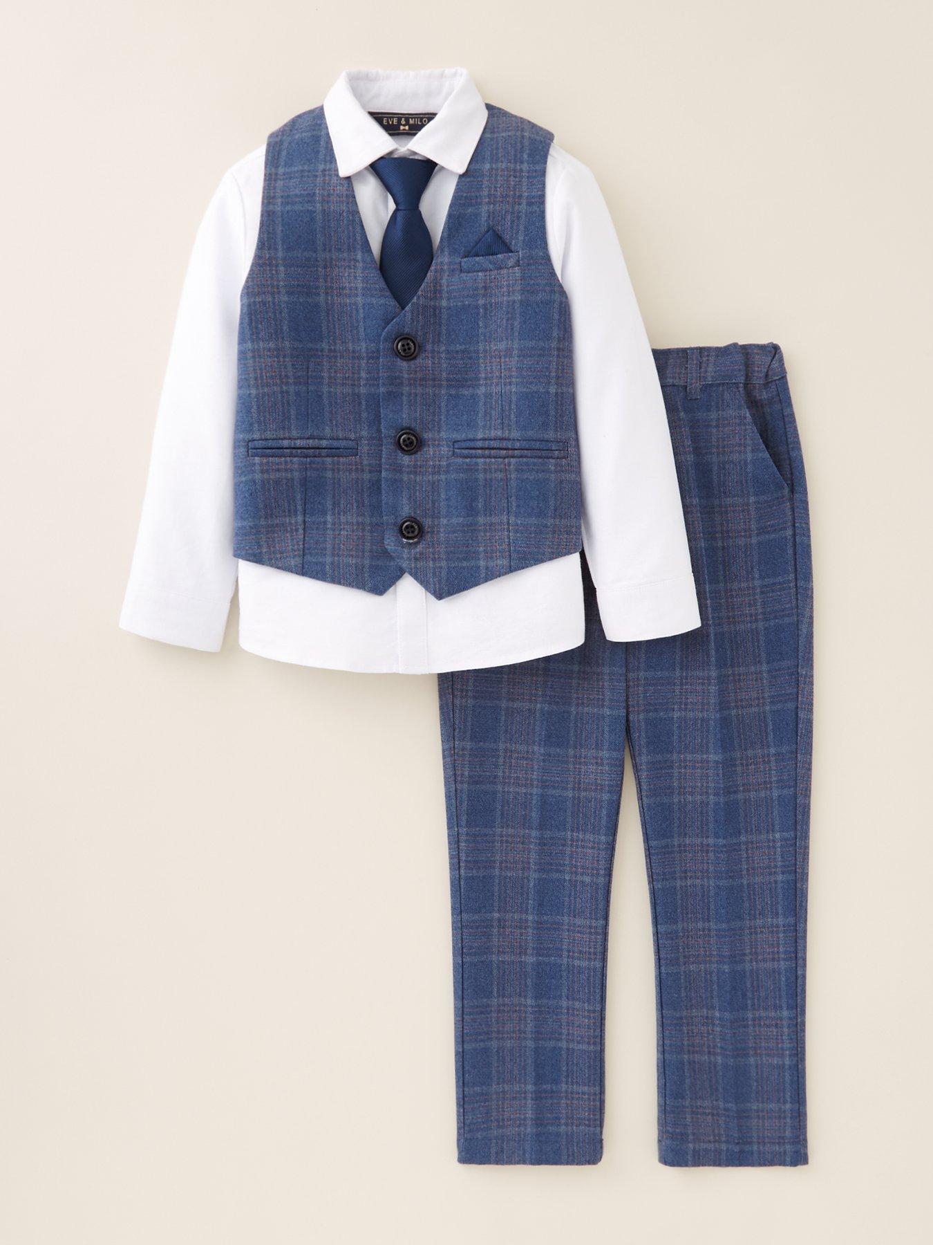 mini-v-by-very-nbspnavy-check-trouser-waistcoat-and-shirt-set