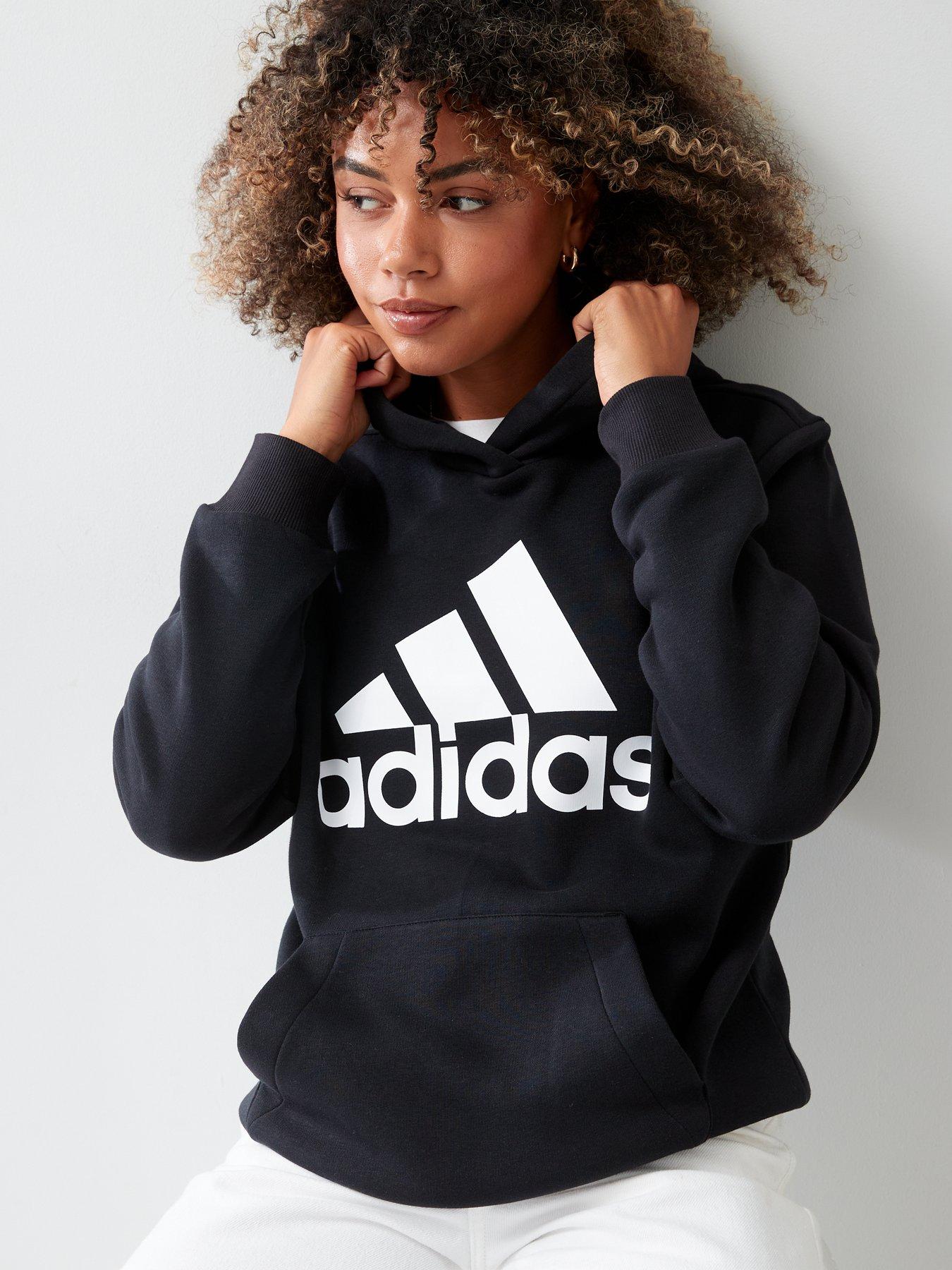 Adidas black and white hoodie women's hotsell