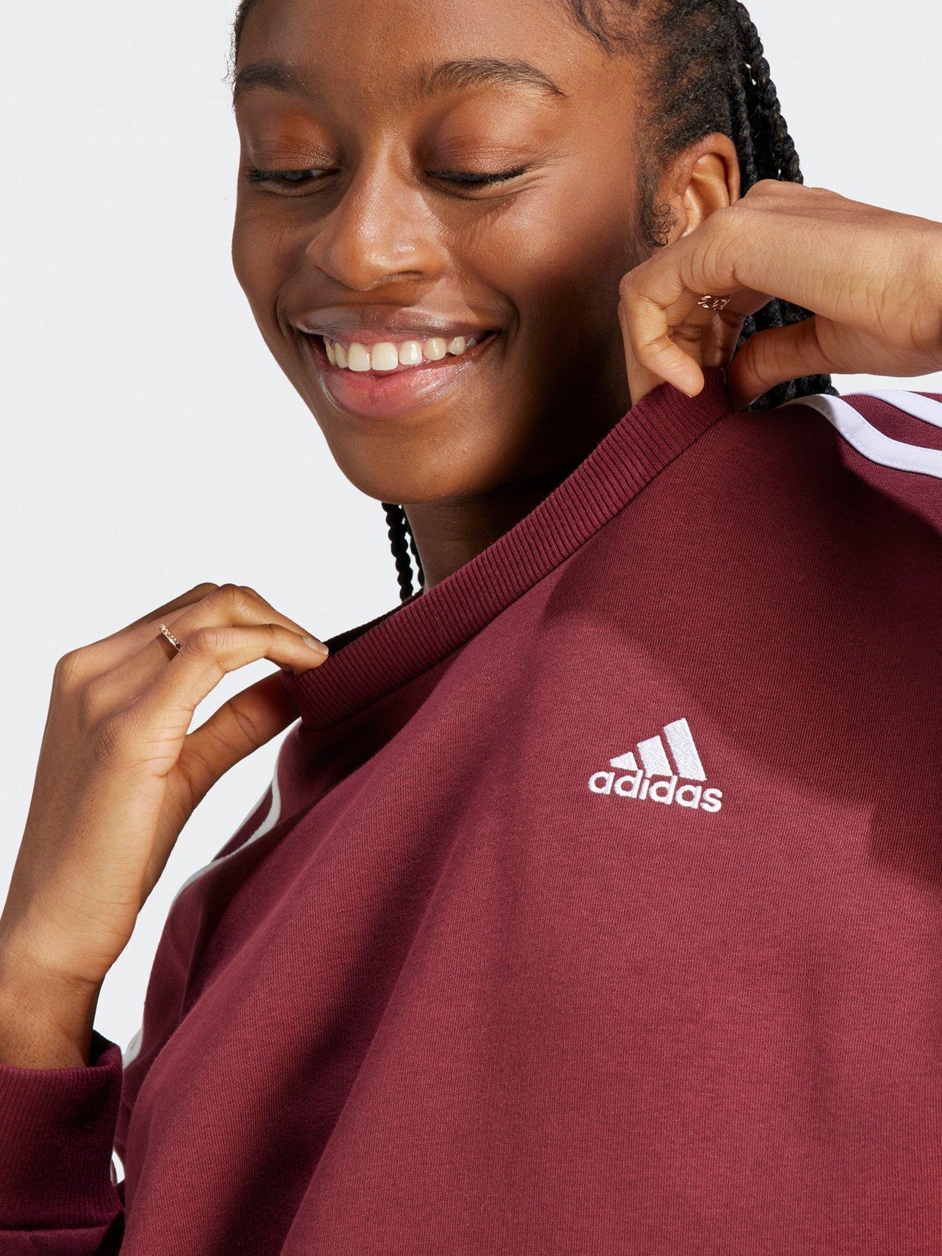 Adidas hoodie womens burgundy clearance