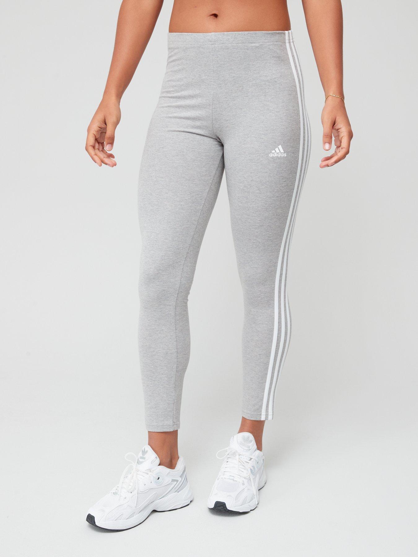 Essentials 3 stripes High waisted Single Shirt Leggings Grey White