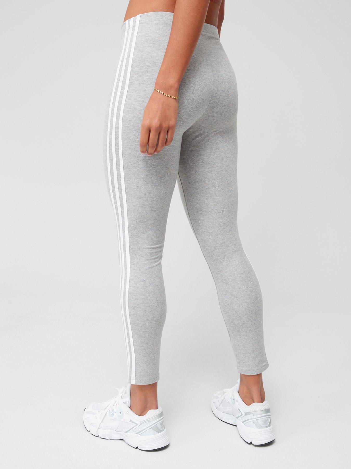 adidas-sportswear-essentials-3-stripes-high-waisted-single-shirt-leggings-greywhitestillFront