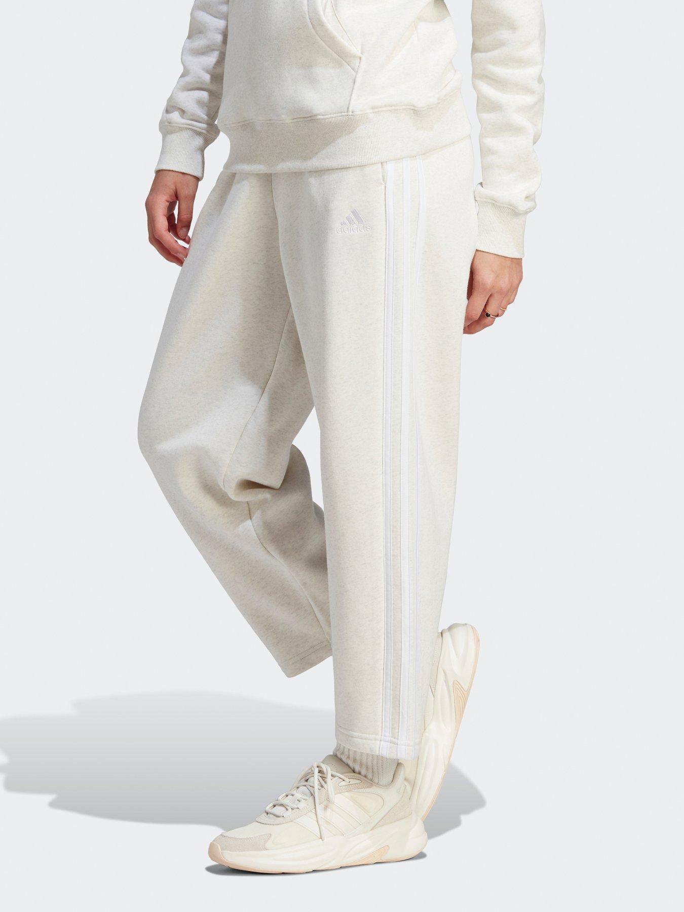 adidas Sportswear Essentials 3-stripes Open Hem Fleece Joggers - Off White