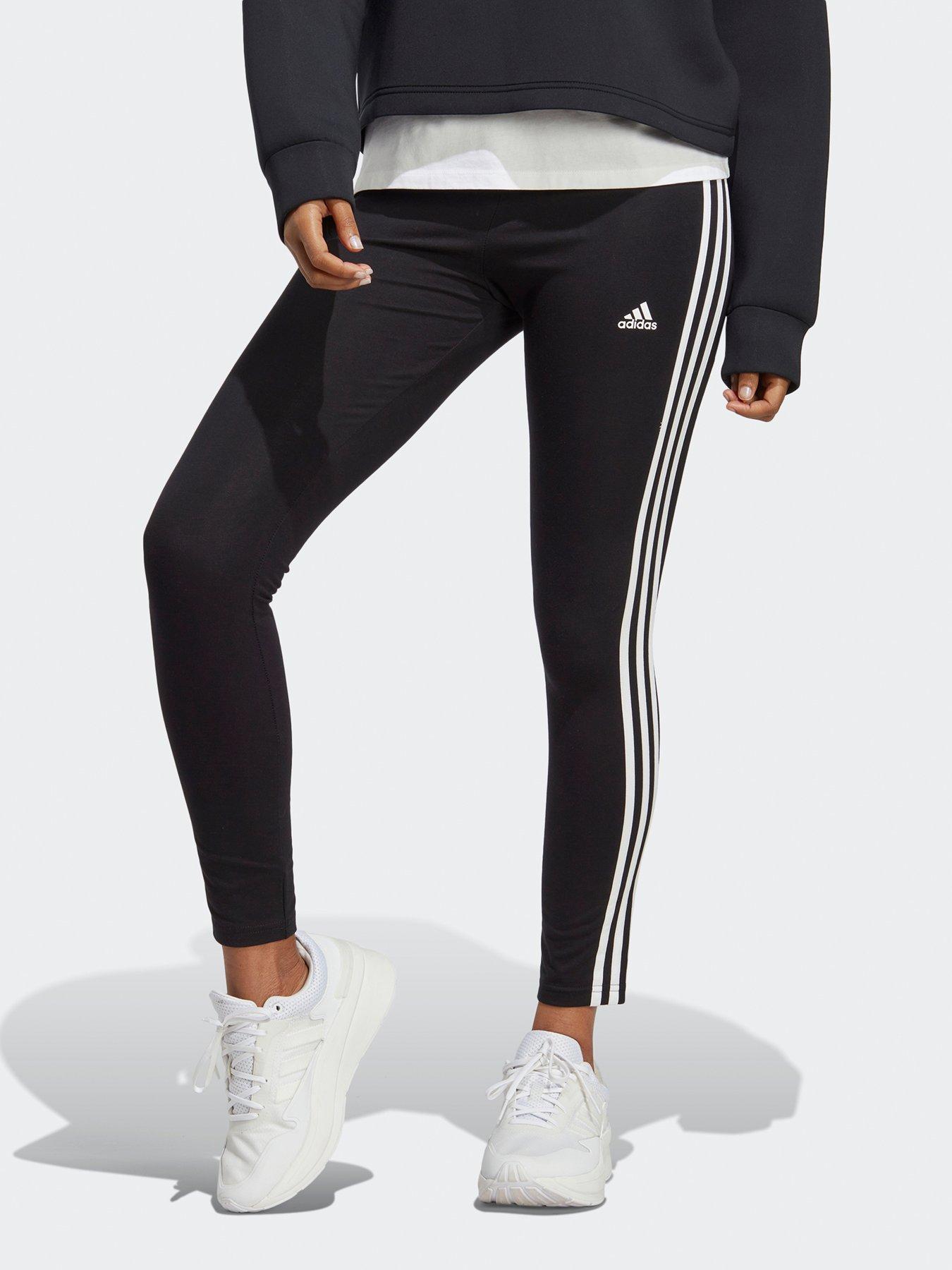Adidas Adidas, Women's Black & White Leggings, Size Medium, 0742