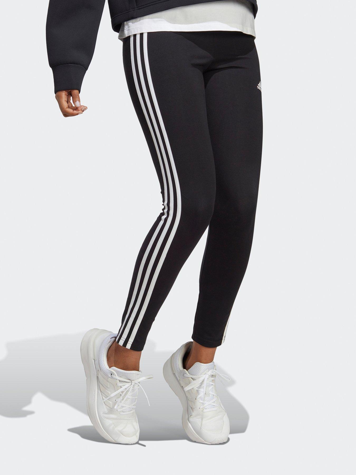 adidas Sportswear Womens High Waisted 3 Stripe Leggings Black White Very Ireland