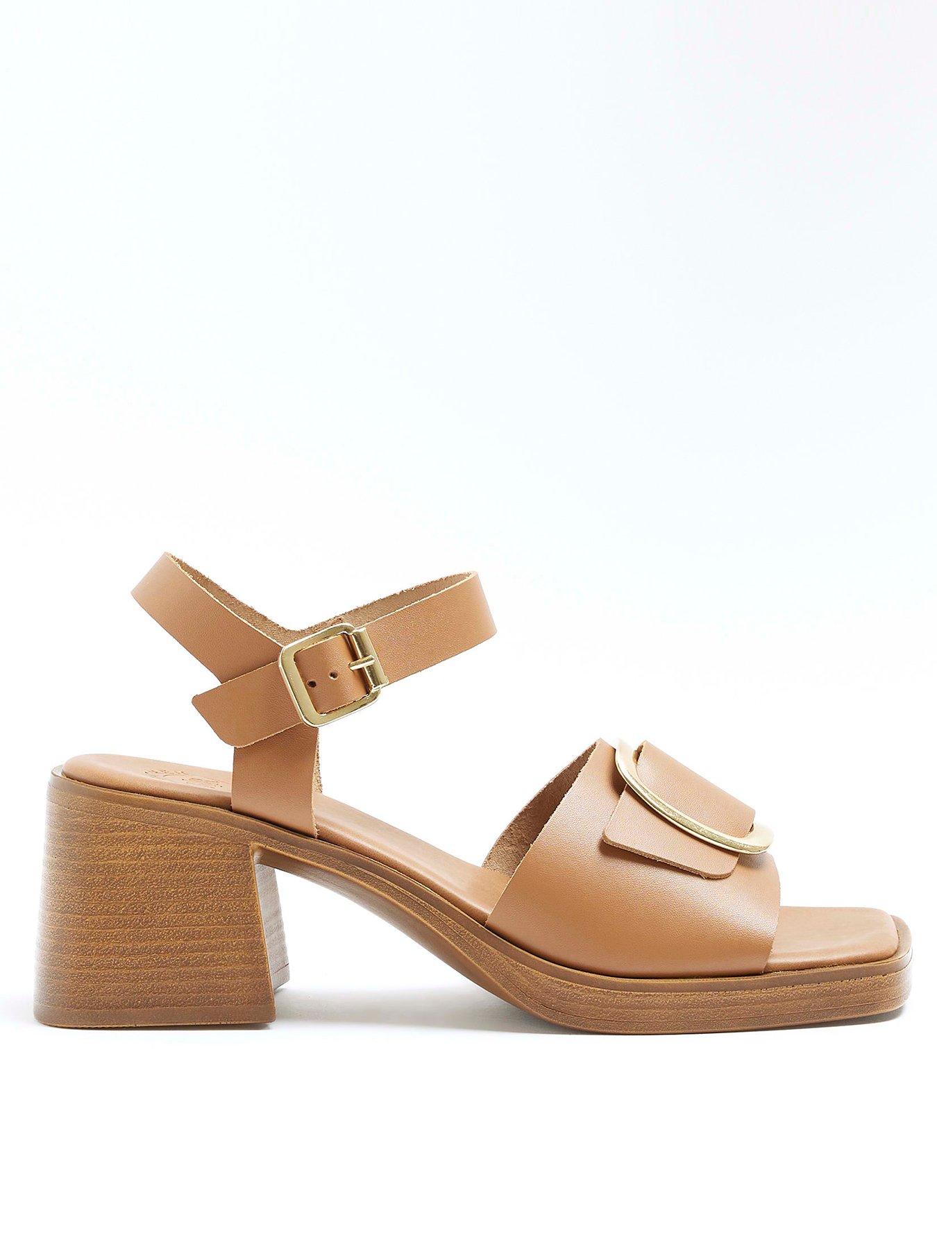 river-island-block-heel-trim-sandal-brown