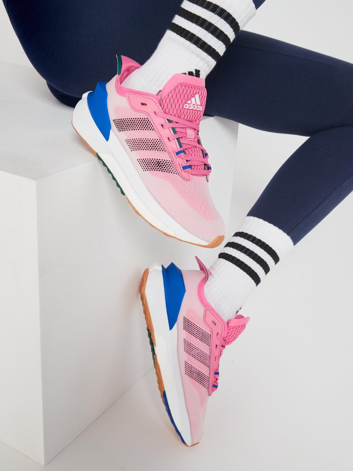 Adidas blue cheap pink trainers