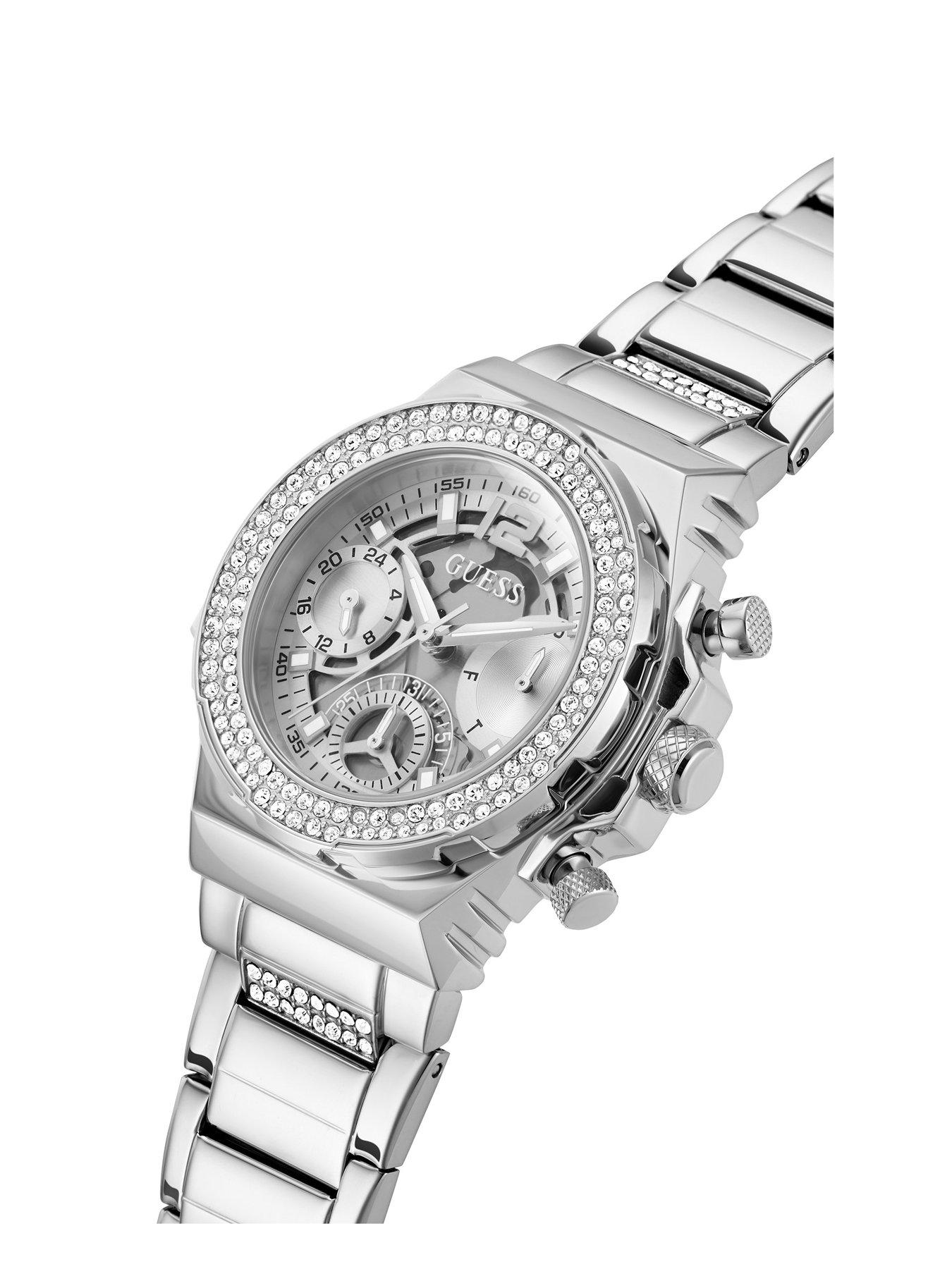 Mens silver hotsell and diamond watch