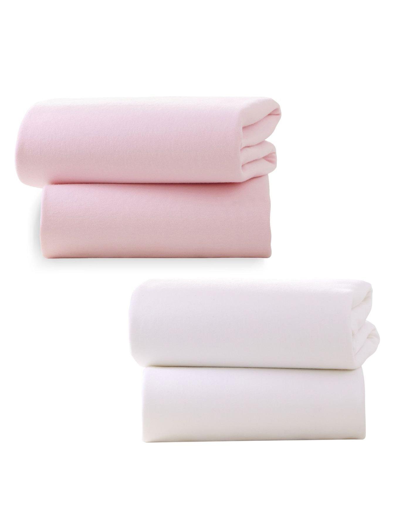 clair-de-lune-4-pack-fitted-cotton-moses-basket-sheets-74-x-30-cm-pinkwhite