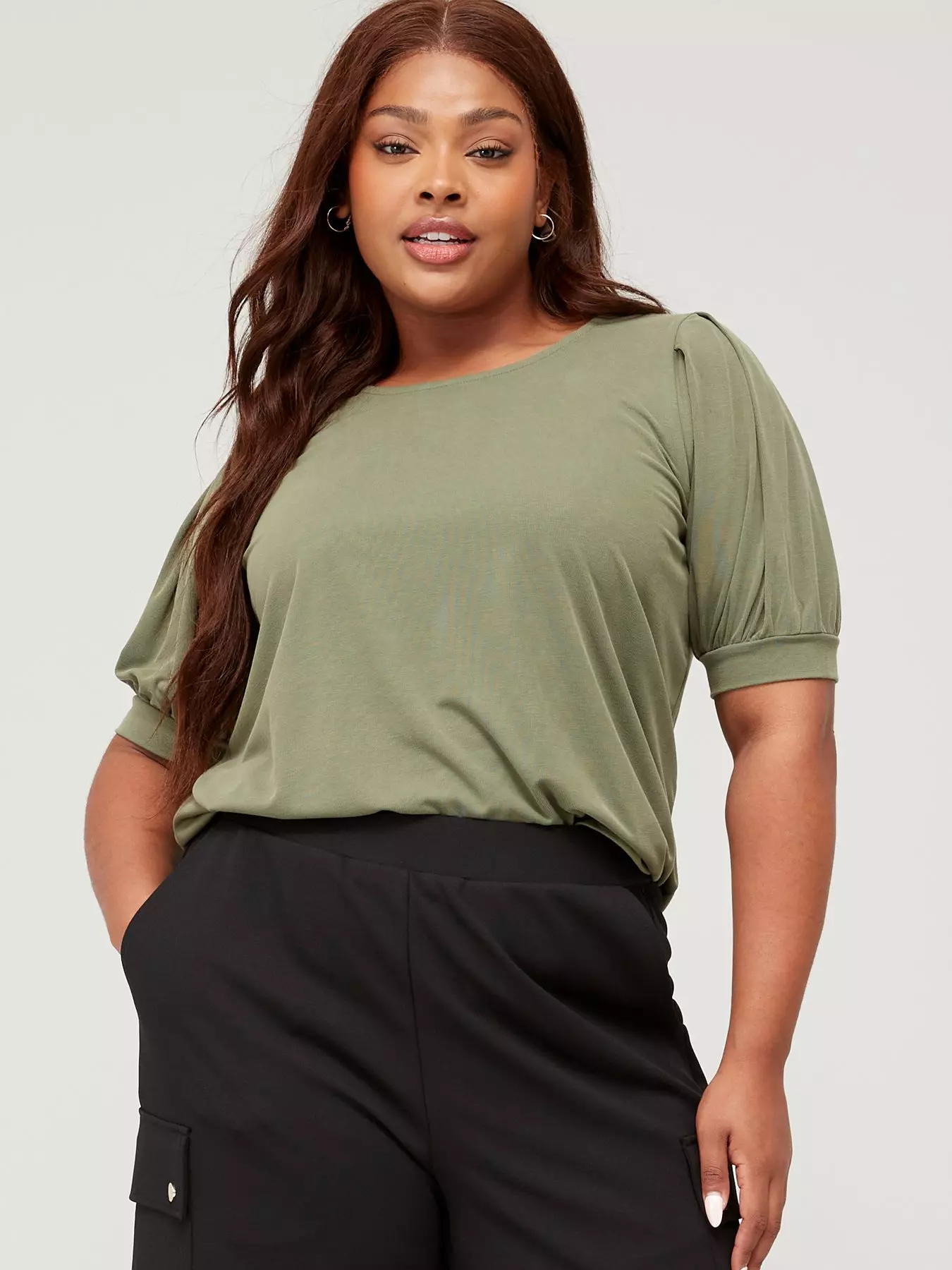 Plus Size Yours Curve Khaki Green 'New York' Slogan Varsity Tshirt Size 26-28 | Women's Plus Size and Curve Fashion