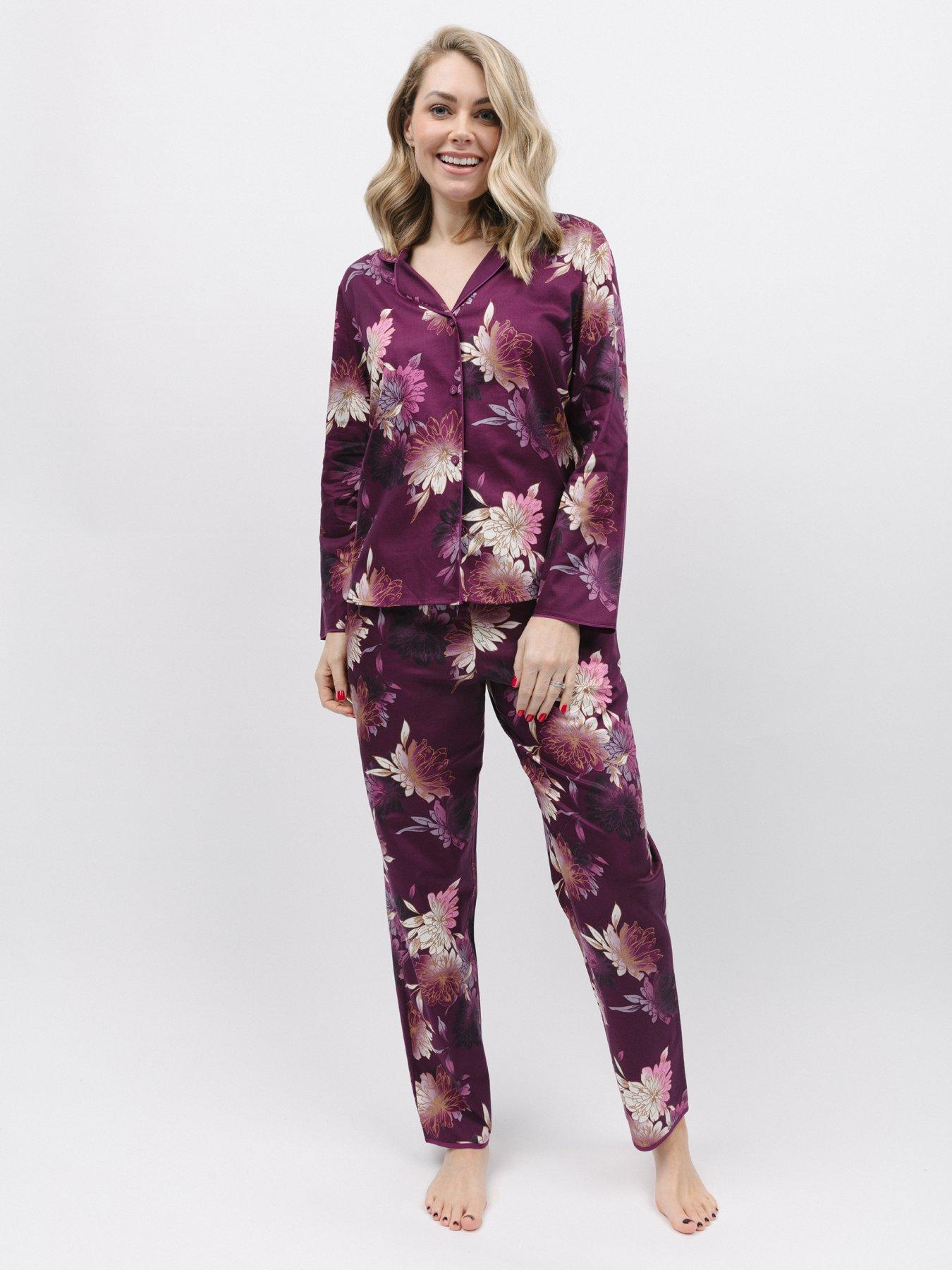 cyberjammies-dk-magenta-floral-print-pyjama-setfront