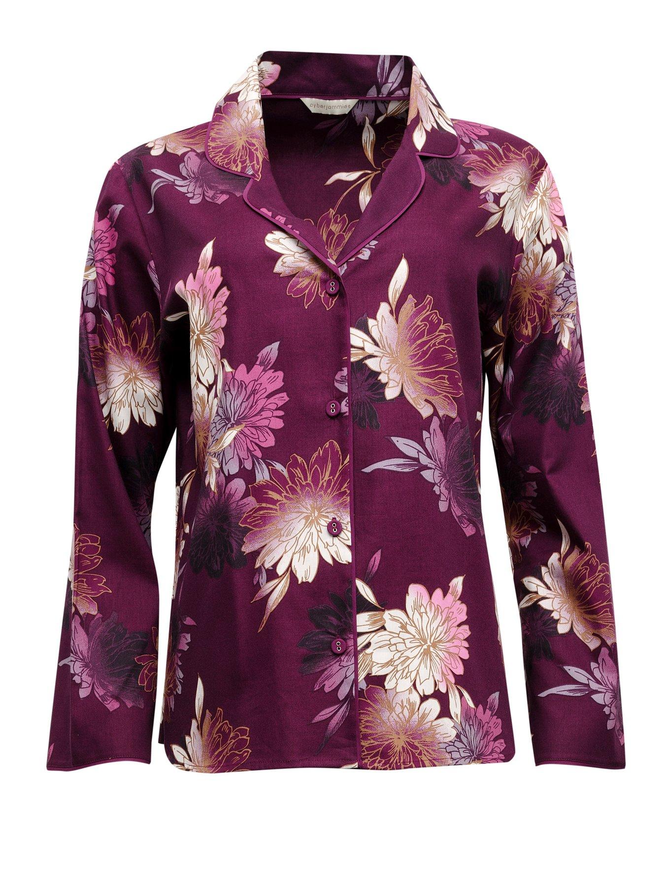 cyberjammies-dk-magenta-floral-print-pyjama-setback