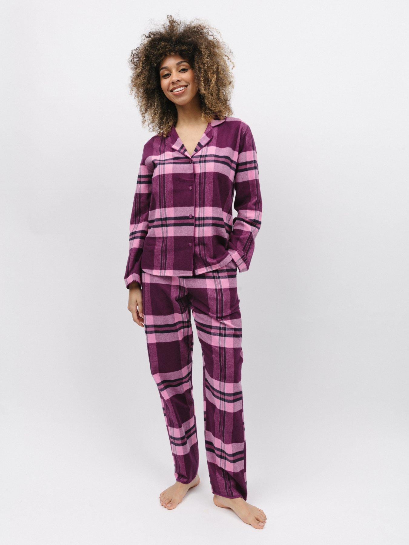 cyberjammies-dk-magenta-check-cosy-pyjama-set