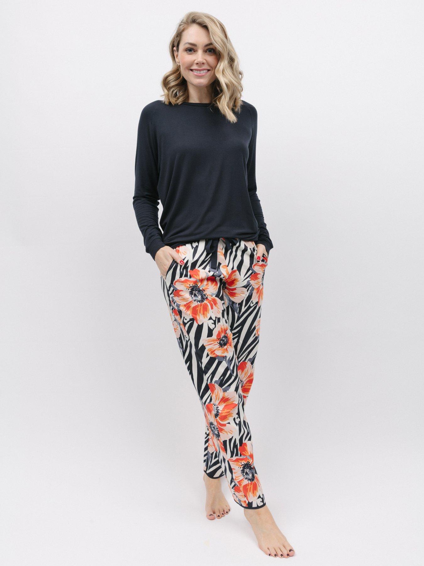 cyberjammies-charcoal-animalfloral-print-pant-slouch-knit-topfront