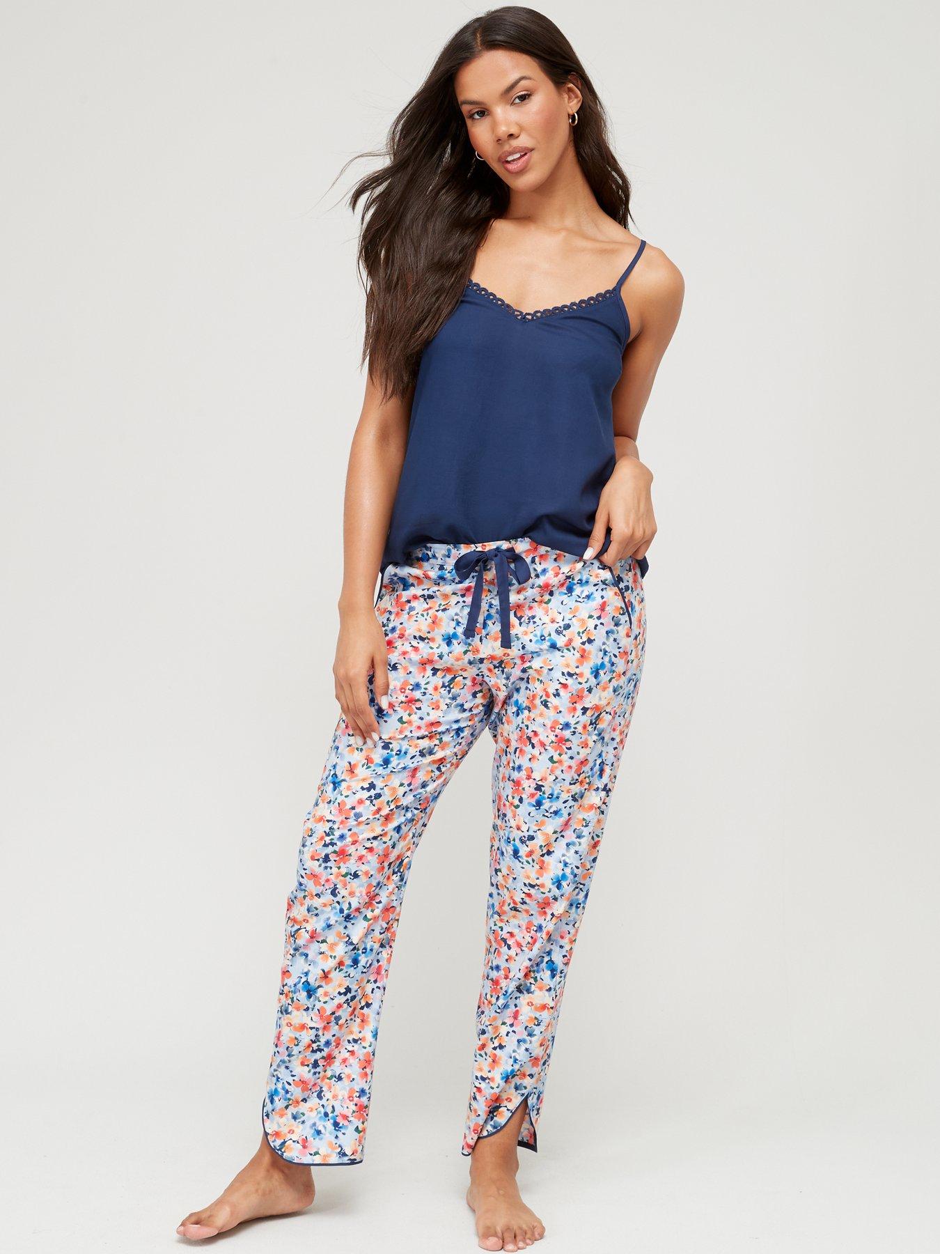 cyberjammies-bea-ditsy-floral-print-pant-cami-set-blueback