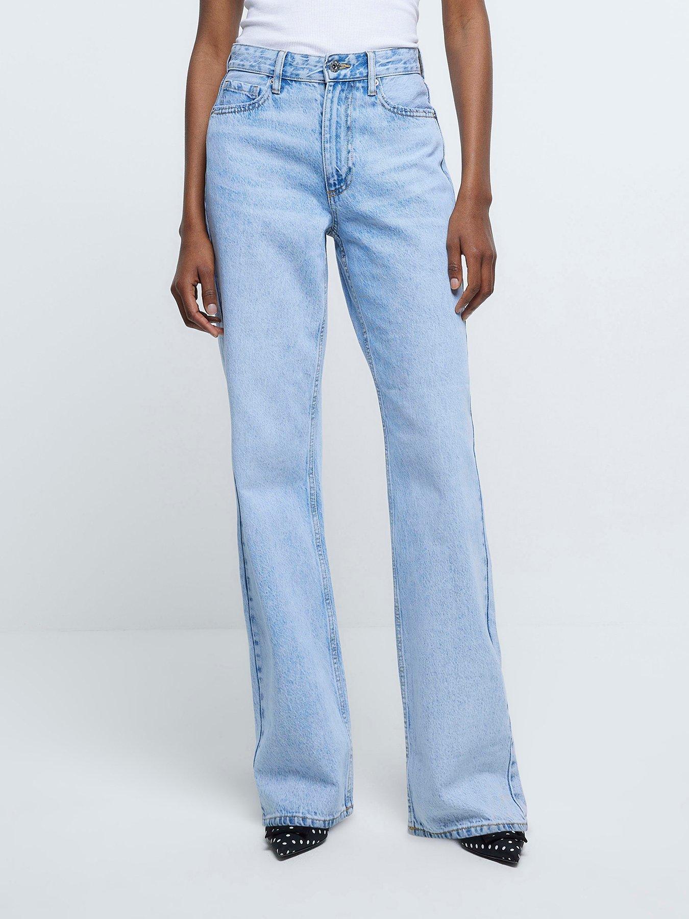 River Island 90S Long Straight Bowie Jeans - Light Wash