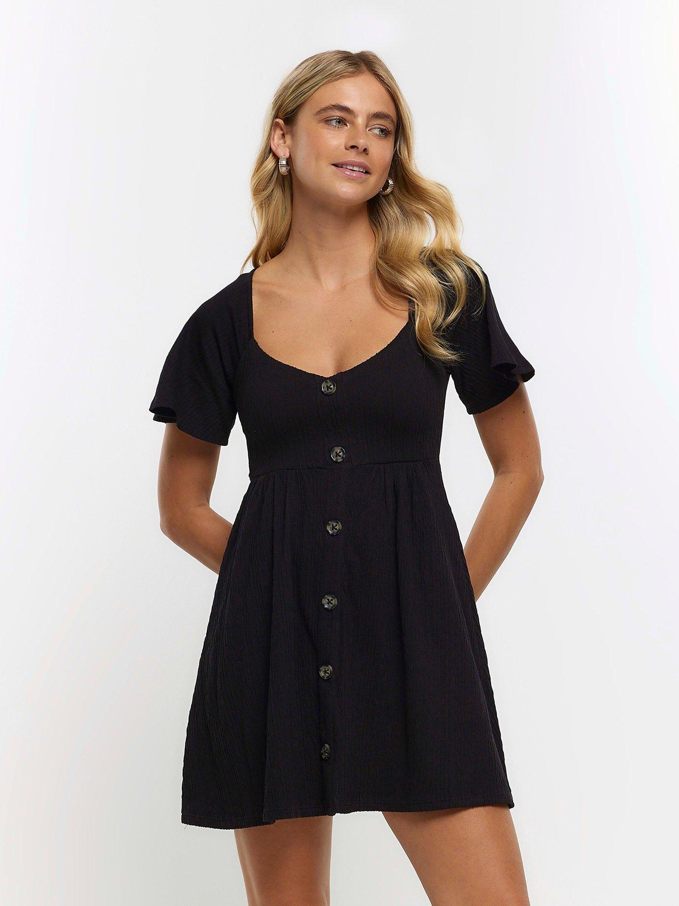 river-island-textured-button-mini-tea-dress-blackoutfit