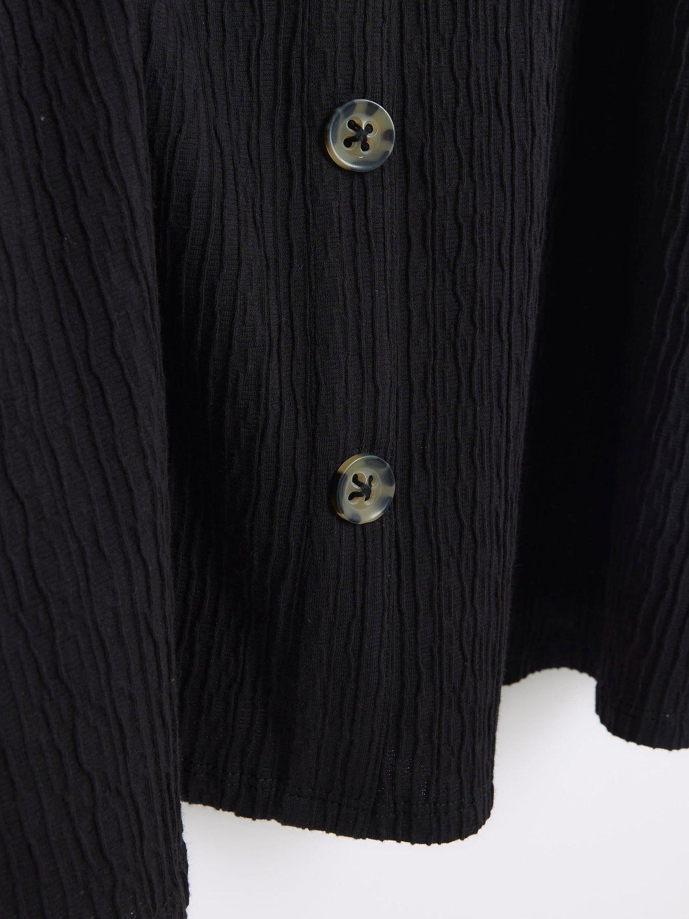 river-island-textured-button-mini-tea-dress-blackdetail