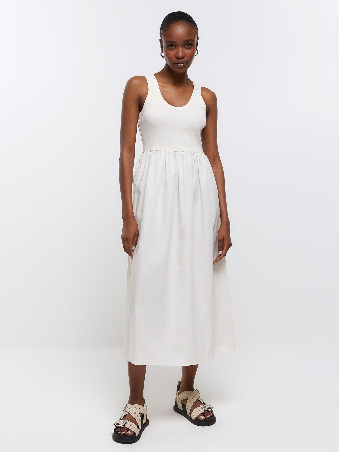 river-island-racer-poplin-mix-midi-dress-white