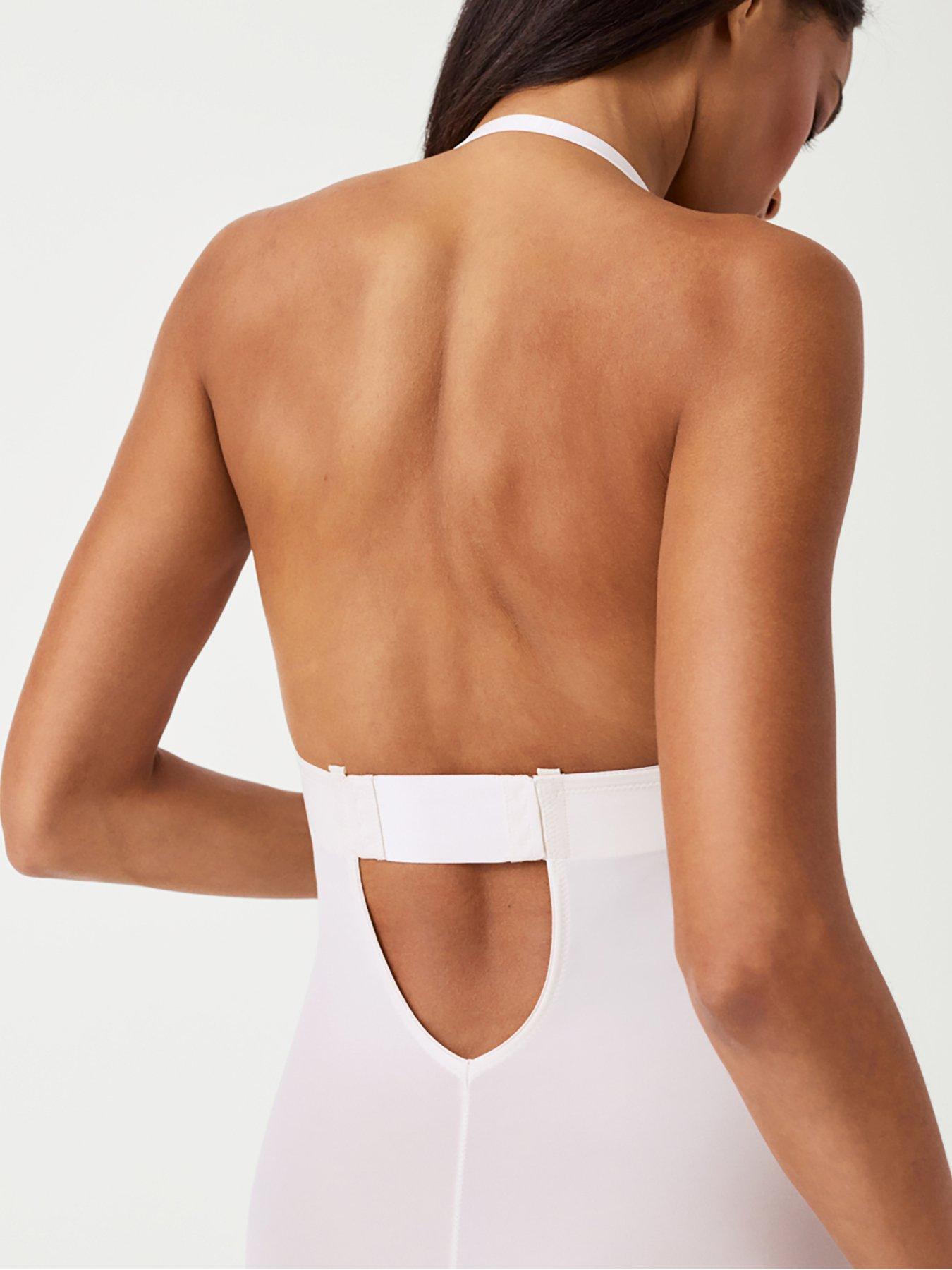 Image 5 of 5 of Spanx Spanx Suit Your Fancy Plunge Low Back Mid Thigh Bodysuit - Linen