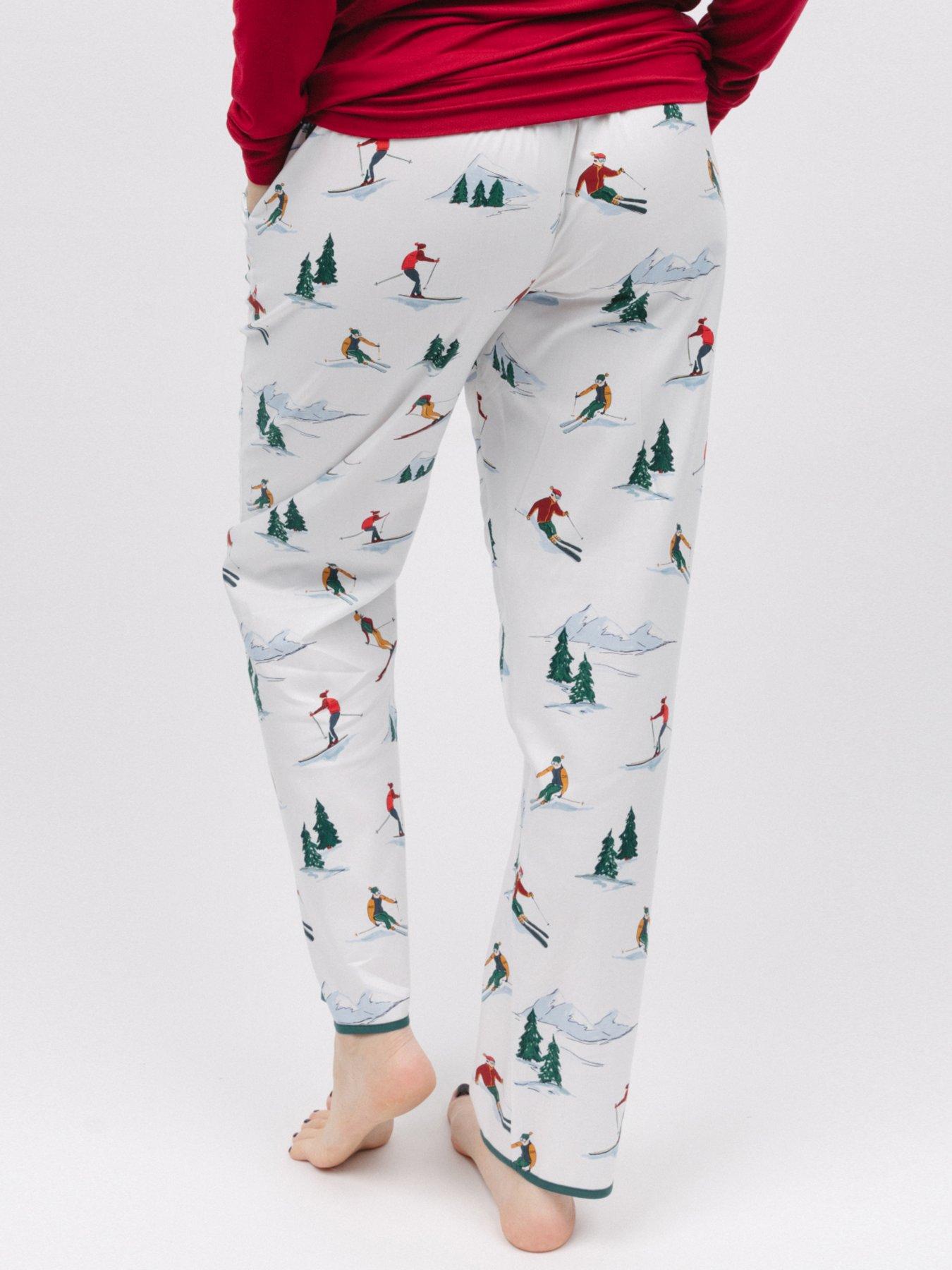 cyberjammies-white-ski-print-pantstillFront