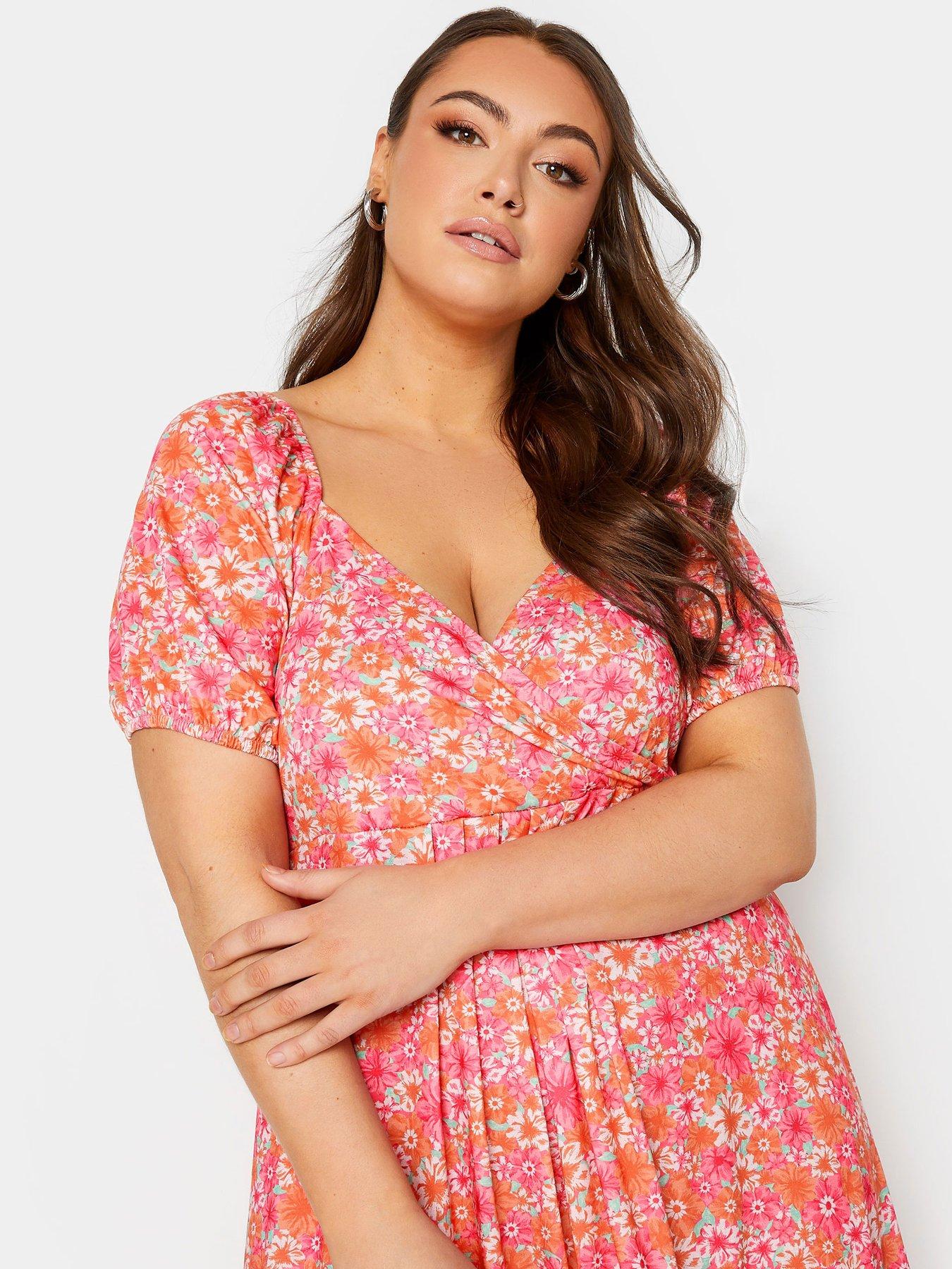 yours-yours-wrap-puff-sleeve-maxi-dress-pink-floraloutfit