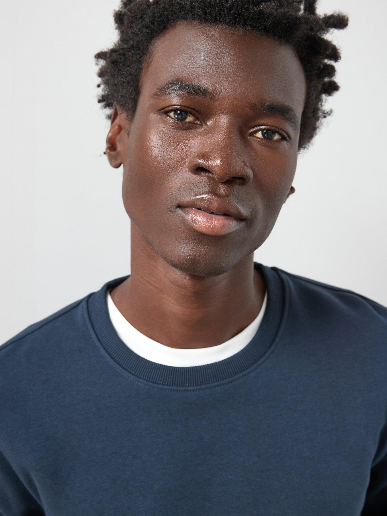 Image 4 of 6 of The Very Collection Cotton Blend Crew Neck Sweat - Navy