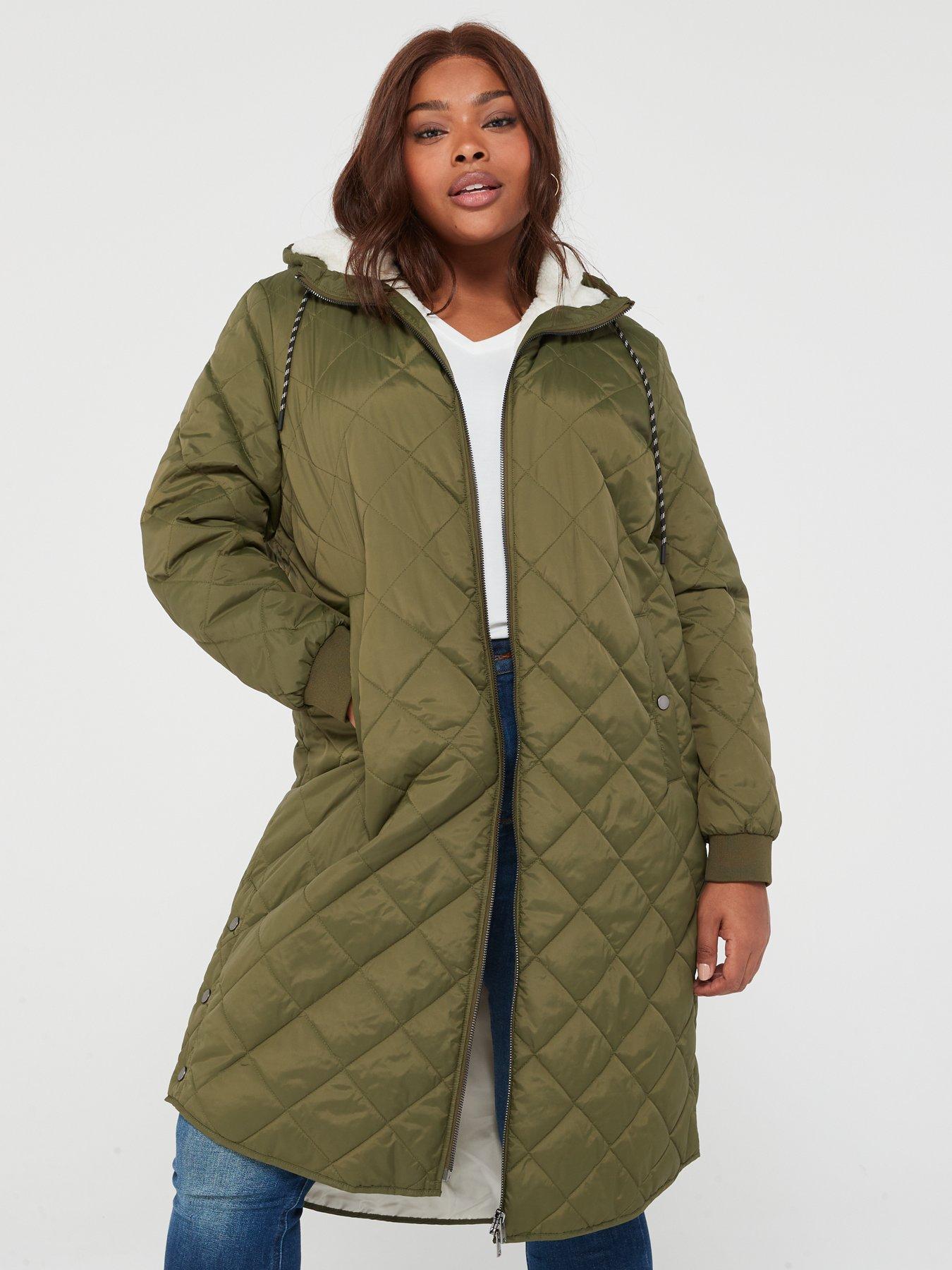 Plus size cheap longline padded coat